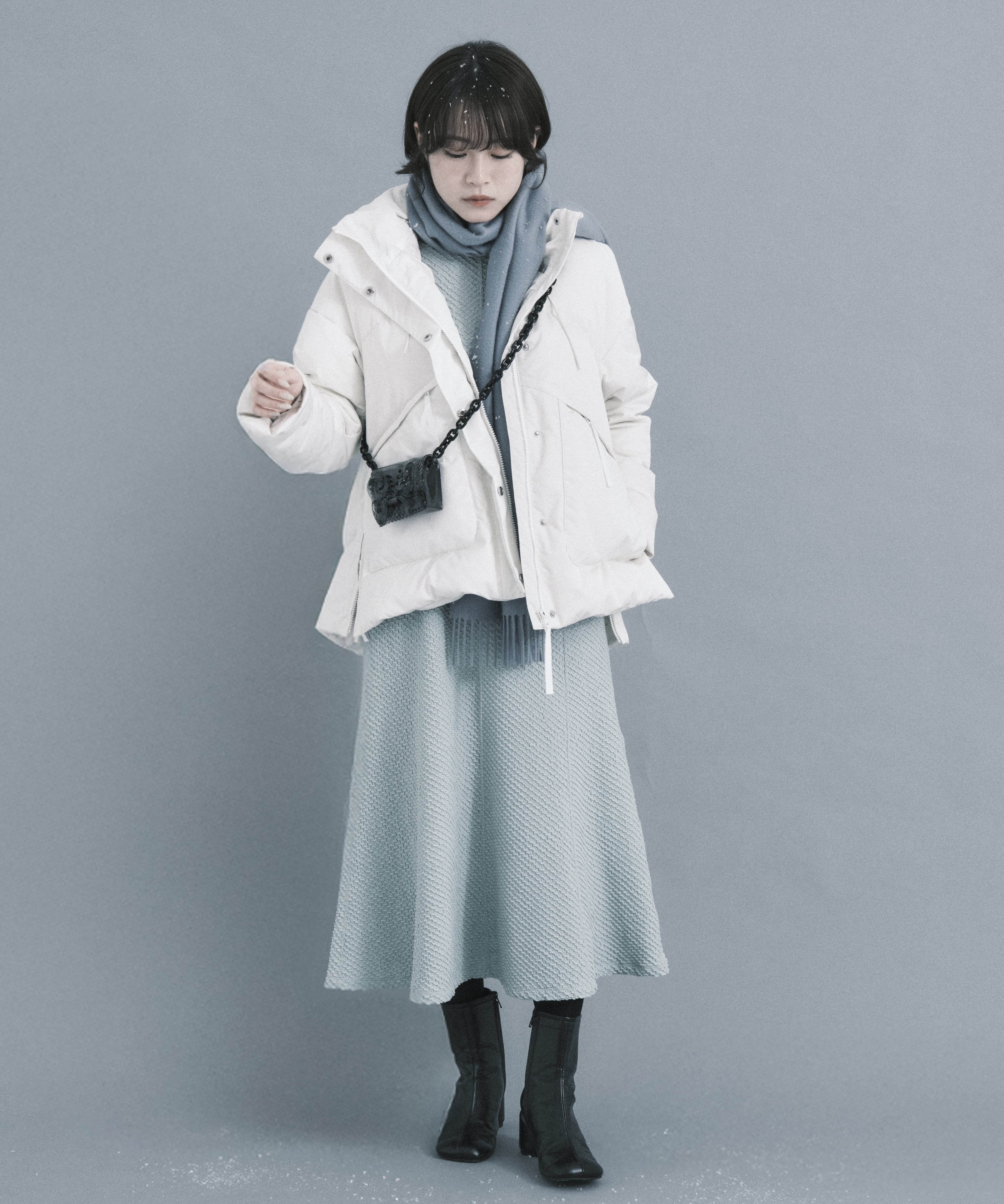 Shirring Jersey Jacquard Dress Mame Kurogouchi