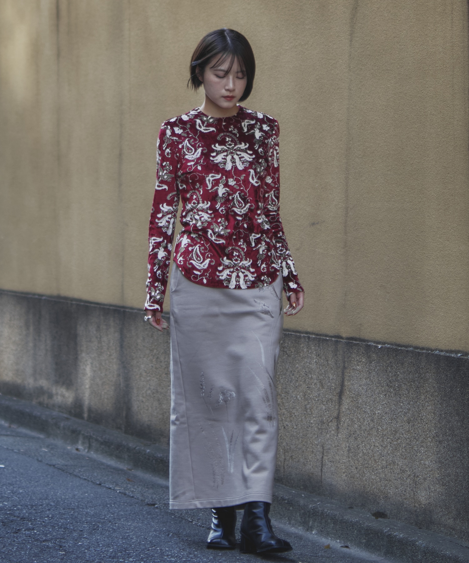Velour Jersey Top Mame Kurogouchi