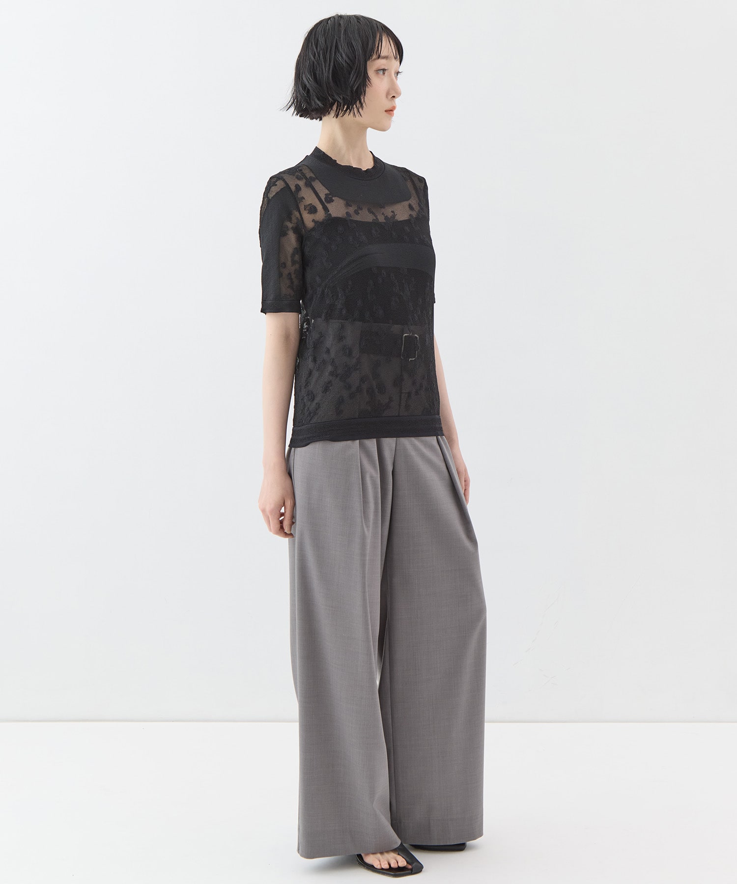 Knitted Crew Neck Top Mame Kurogouchi