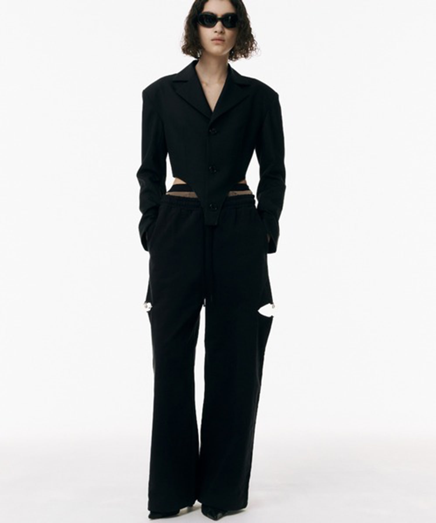 SLIT SWEAT PANTS with PEARL JOSEMOON