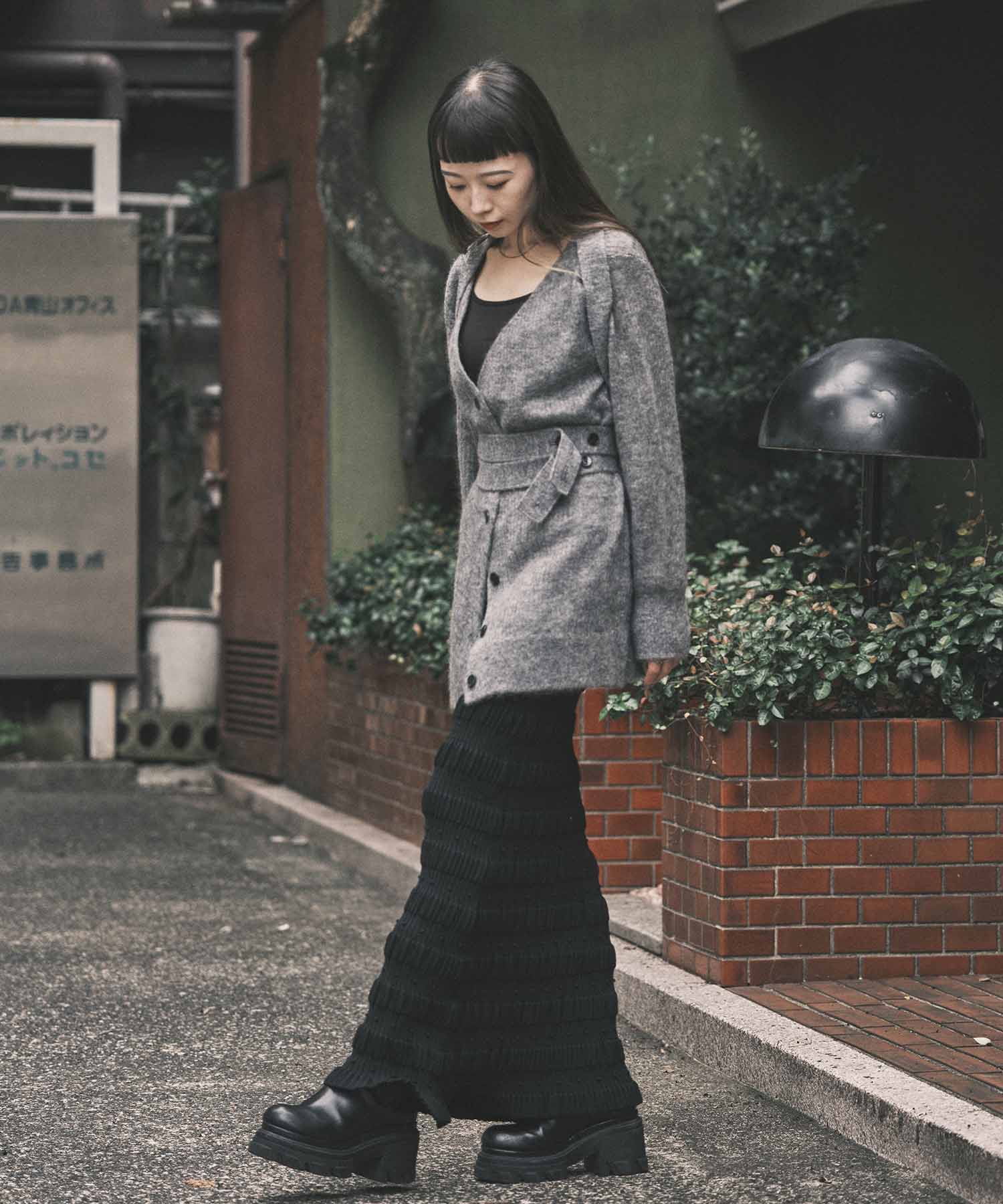 Stripe knit maxi skirt FETICO