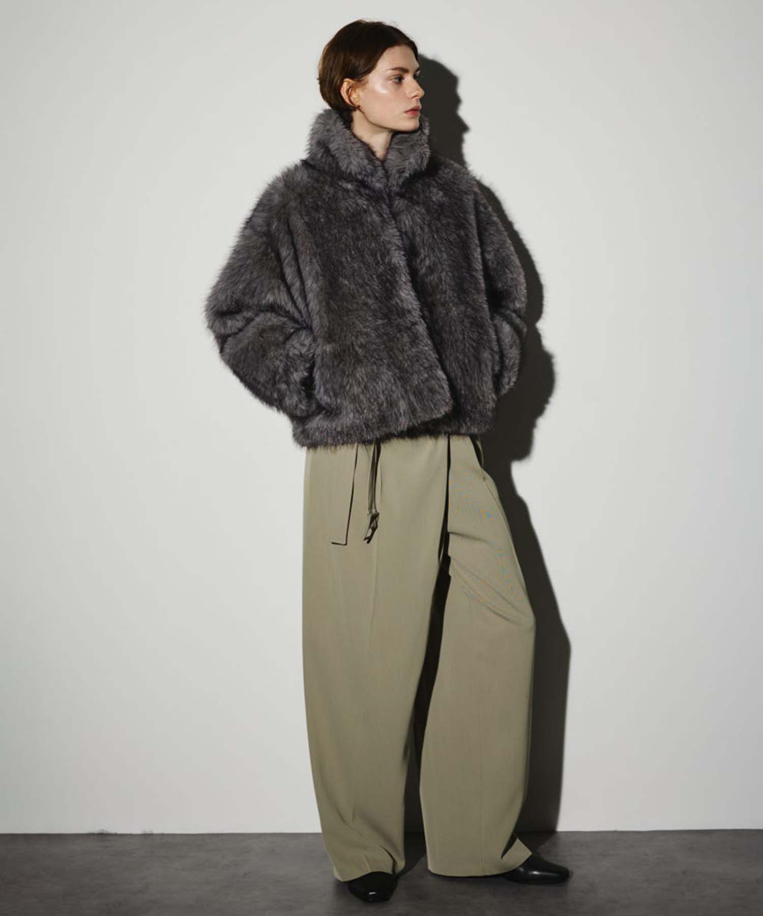 High collar faux fur jacket RIM.ARK