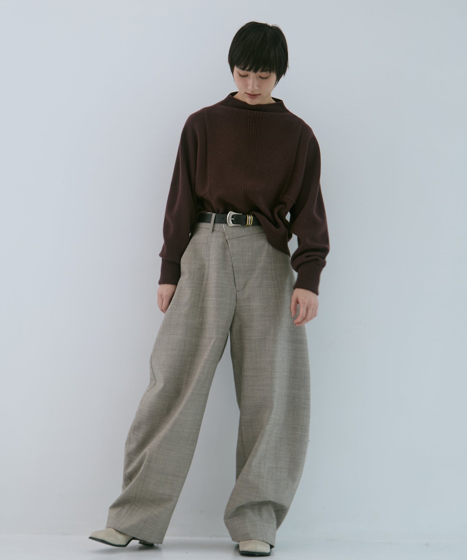別注 CASHMERE BOAT NECK KNIT WRAPINKNOT