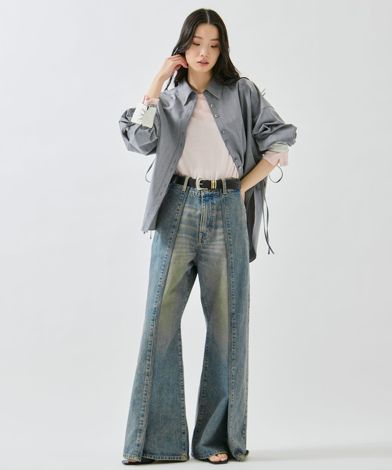 Wide Stripe 2way Shirt STUDIOUS