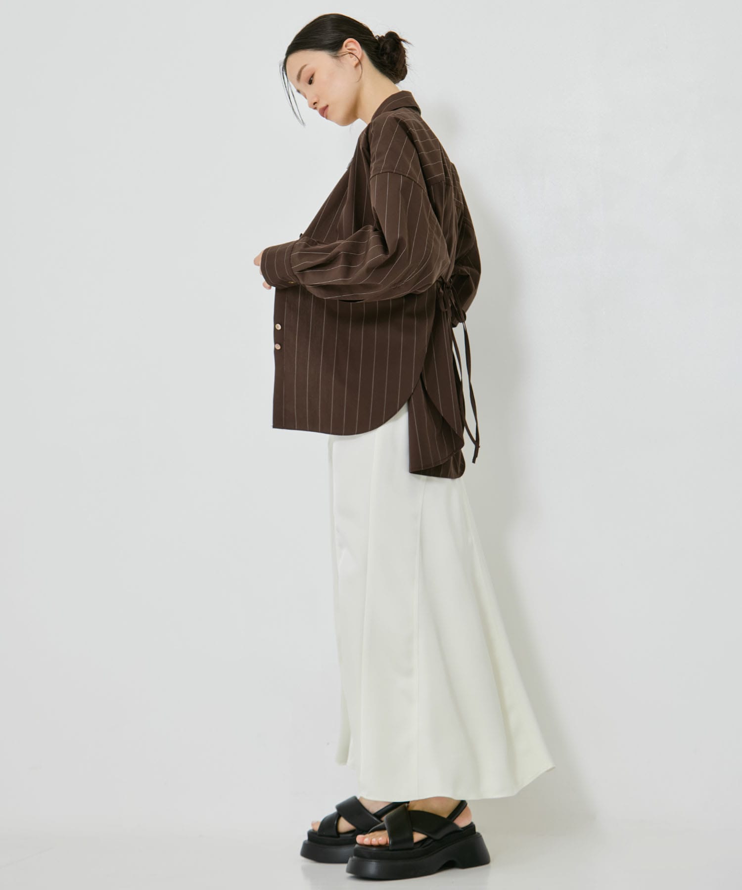 Wide Stripe 2way Shirt STUDIOUS