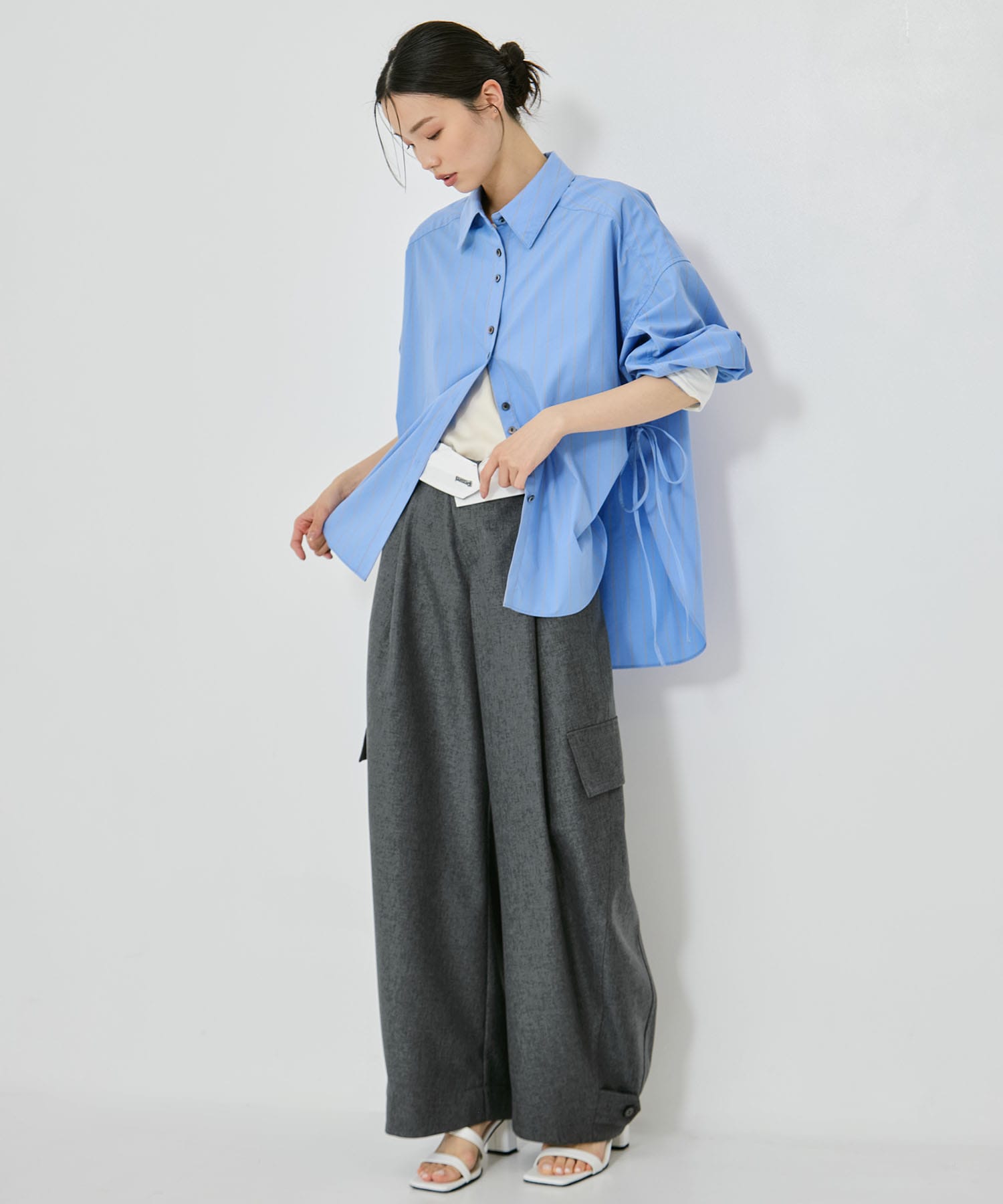 【新色】Wide Stripe 2way Shirt STUDIOUS