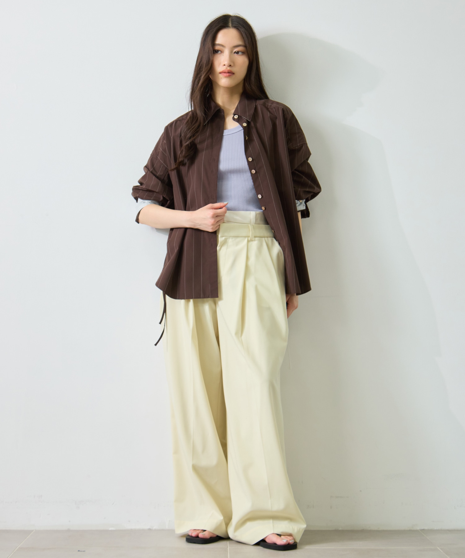 Wide Stripe 2way Shirt STUDIOUS