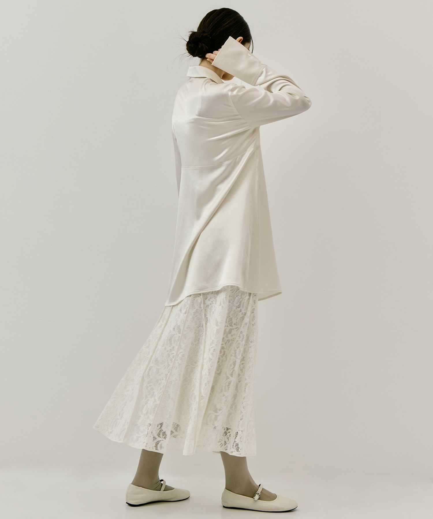 別注 EMBROIDERY SATIN SHIRT FETICO