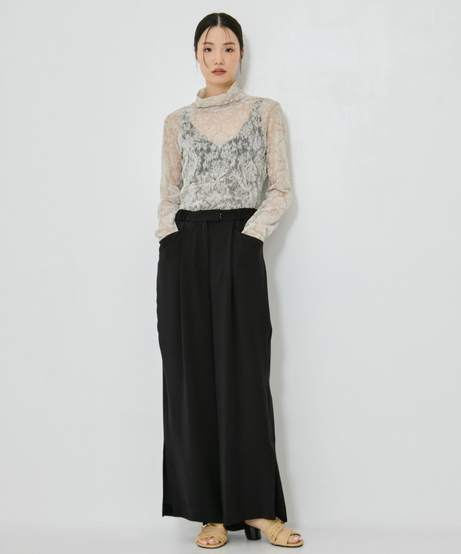 Stretch Flocky Lace Top STUDIOUS