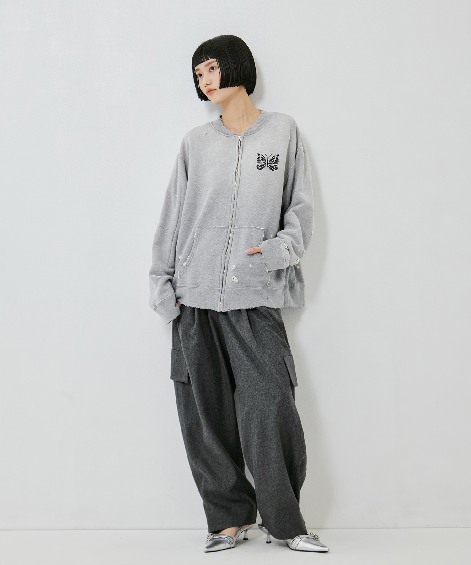 Deconstructed Zipped Sweat Needles