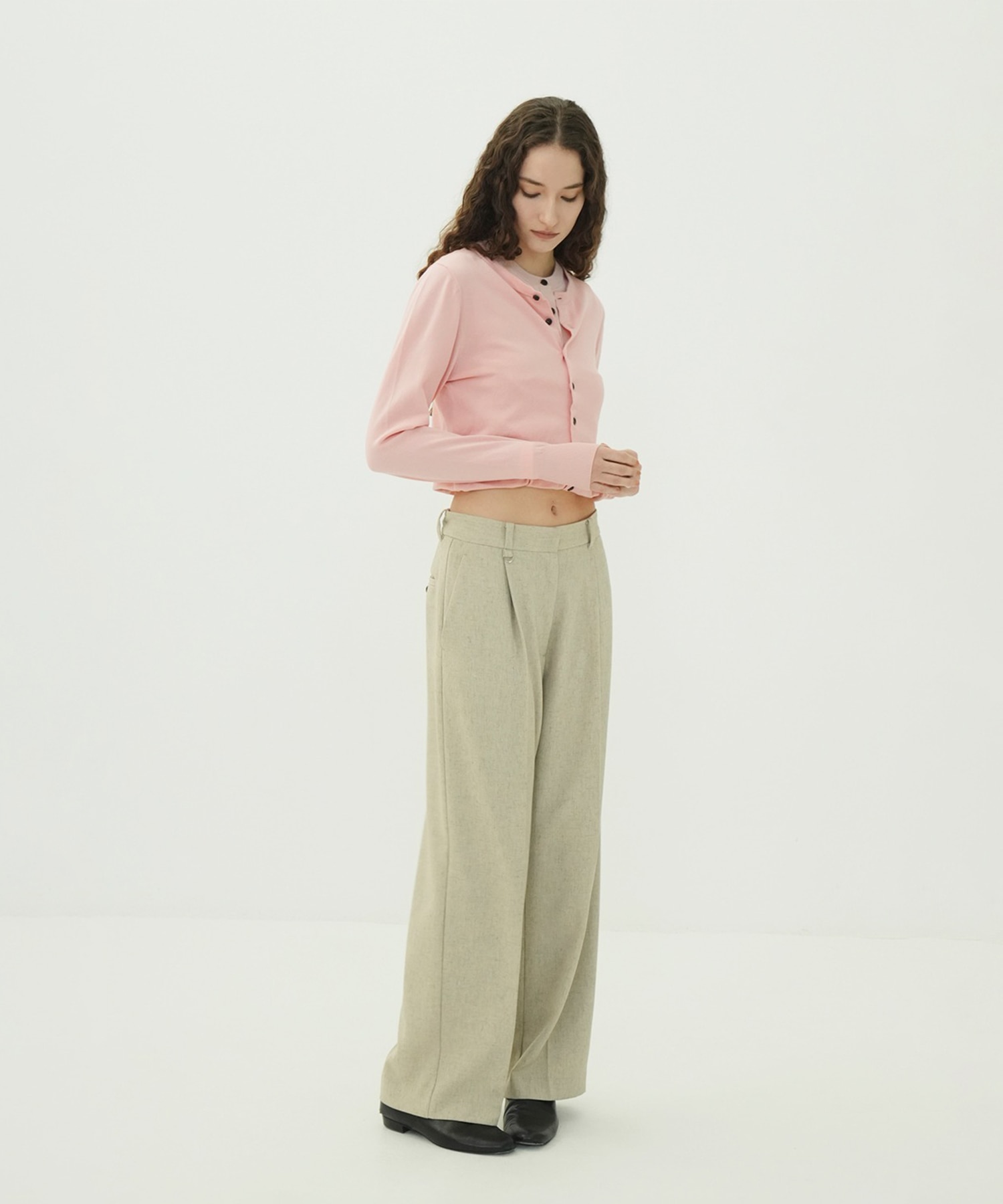 W LAYERED KNIT CARDIGAN CLANE