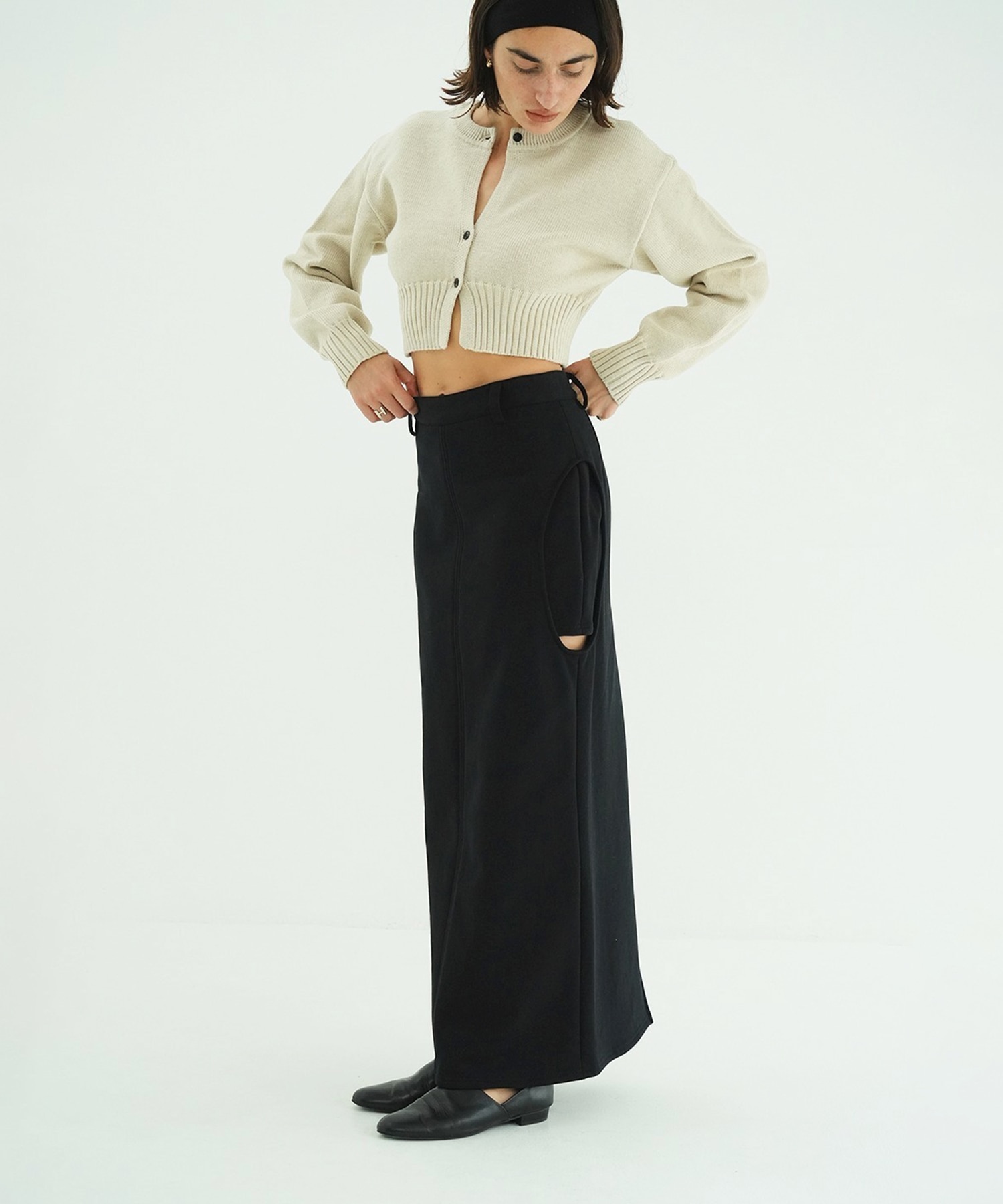 CIRCLE CUT SWEAT SKIRT CLANE