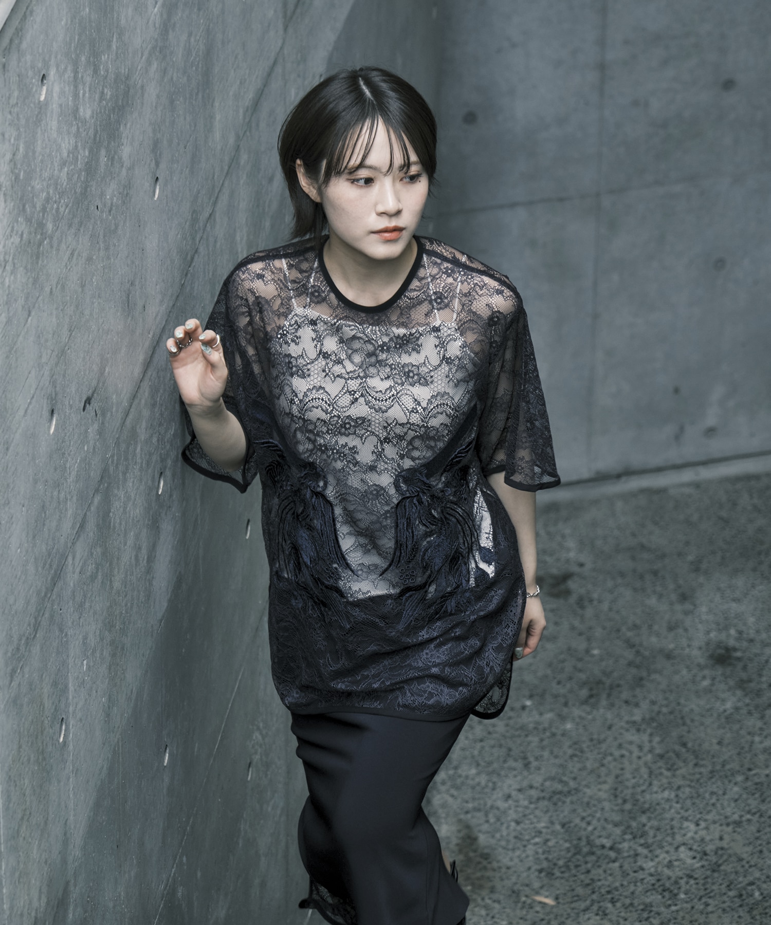 Raschel Lace Embroidered Top Mame Kurogouchi