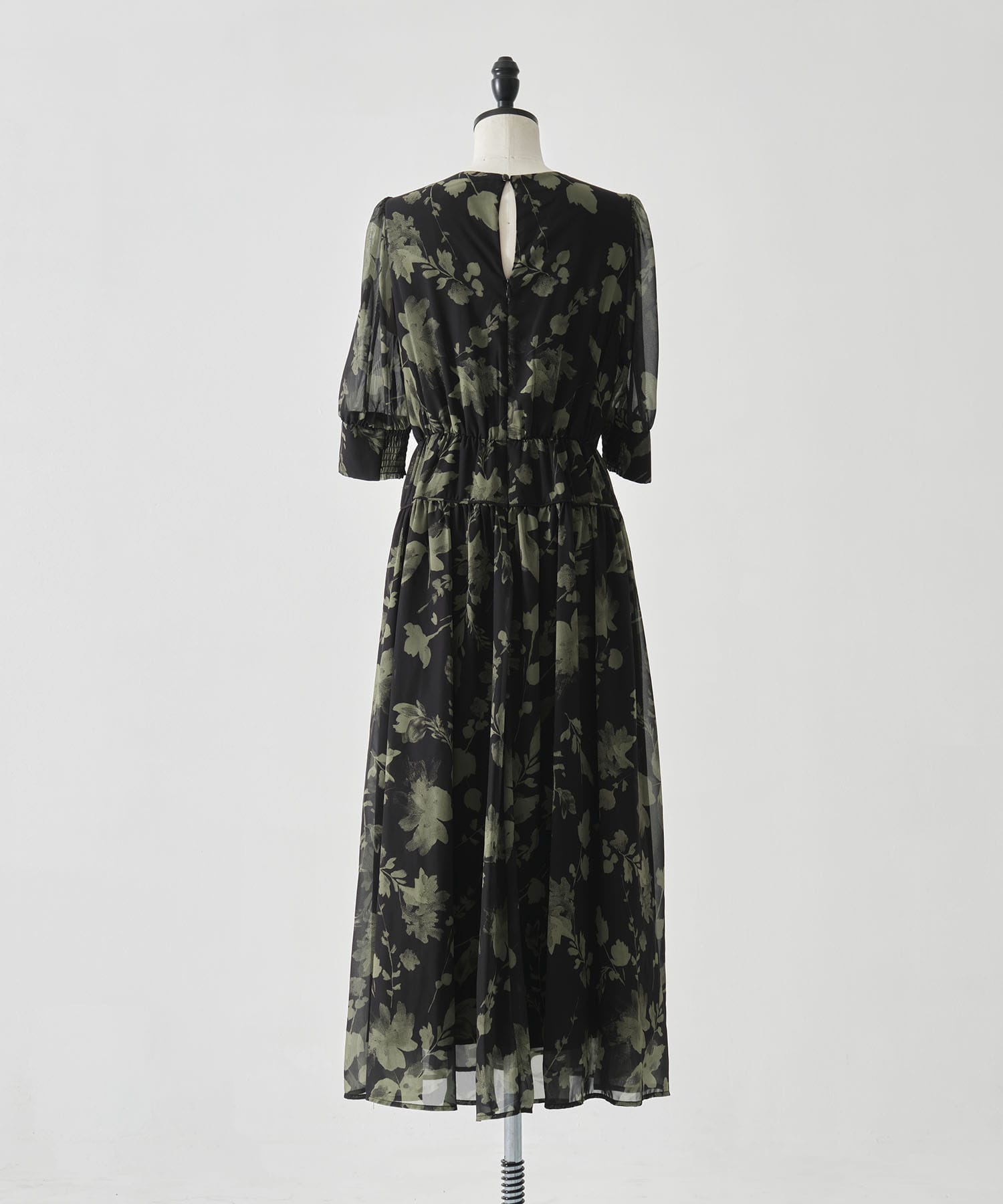 GRAINY FLOWER CHIFFON DRESS AMERI