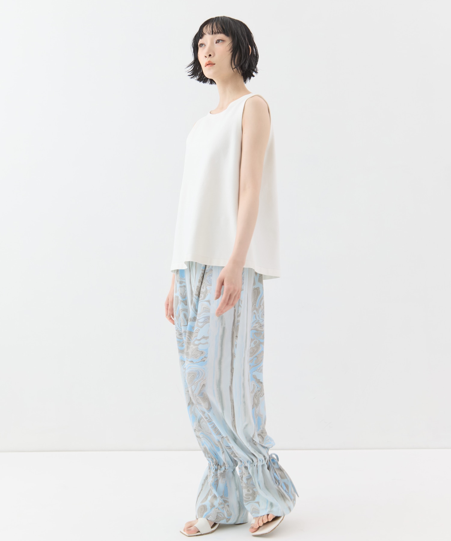 別注no sleeve knit tops WRAPINKNOT