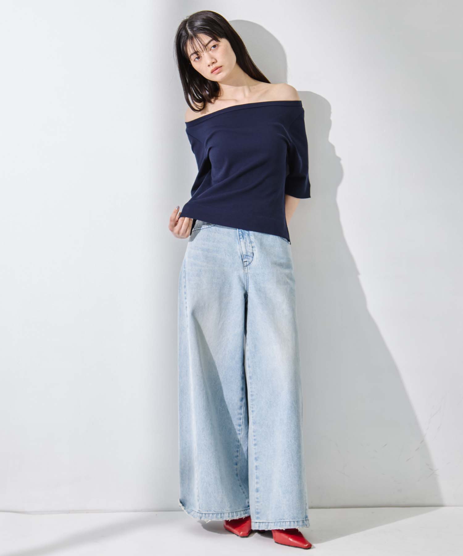 Luxury Cotton Boat Neck Tee STUDIOUS