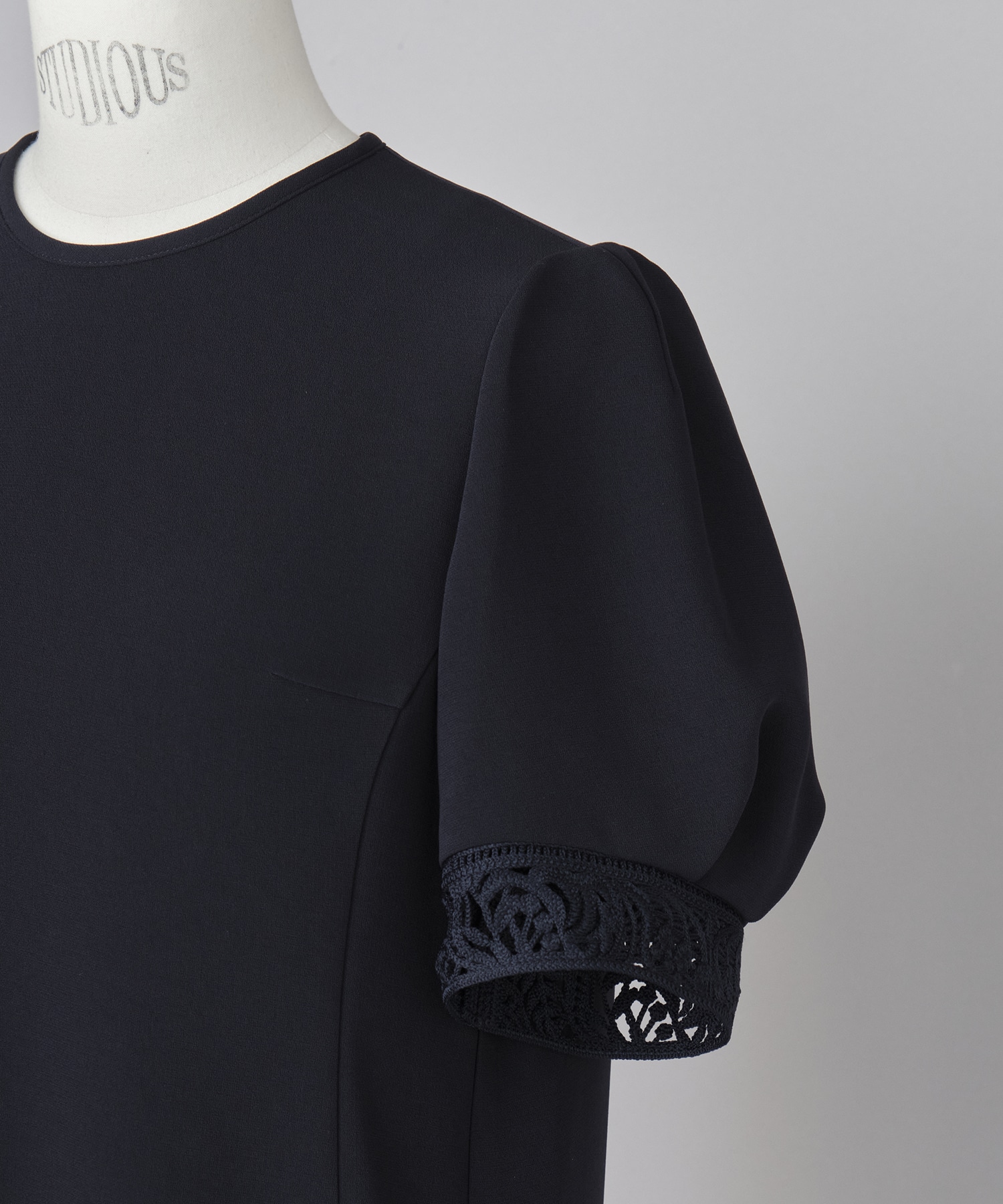 Triacetate Polyester Embroidered Short Sleeve Top Mame Kurogouchi