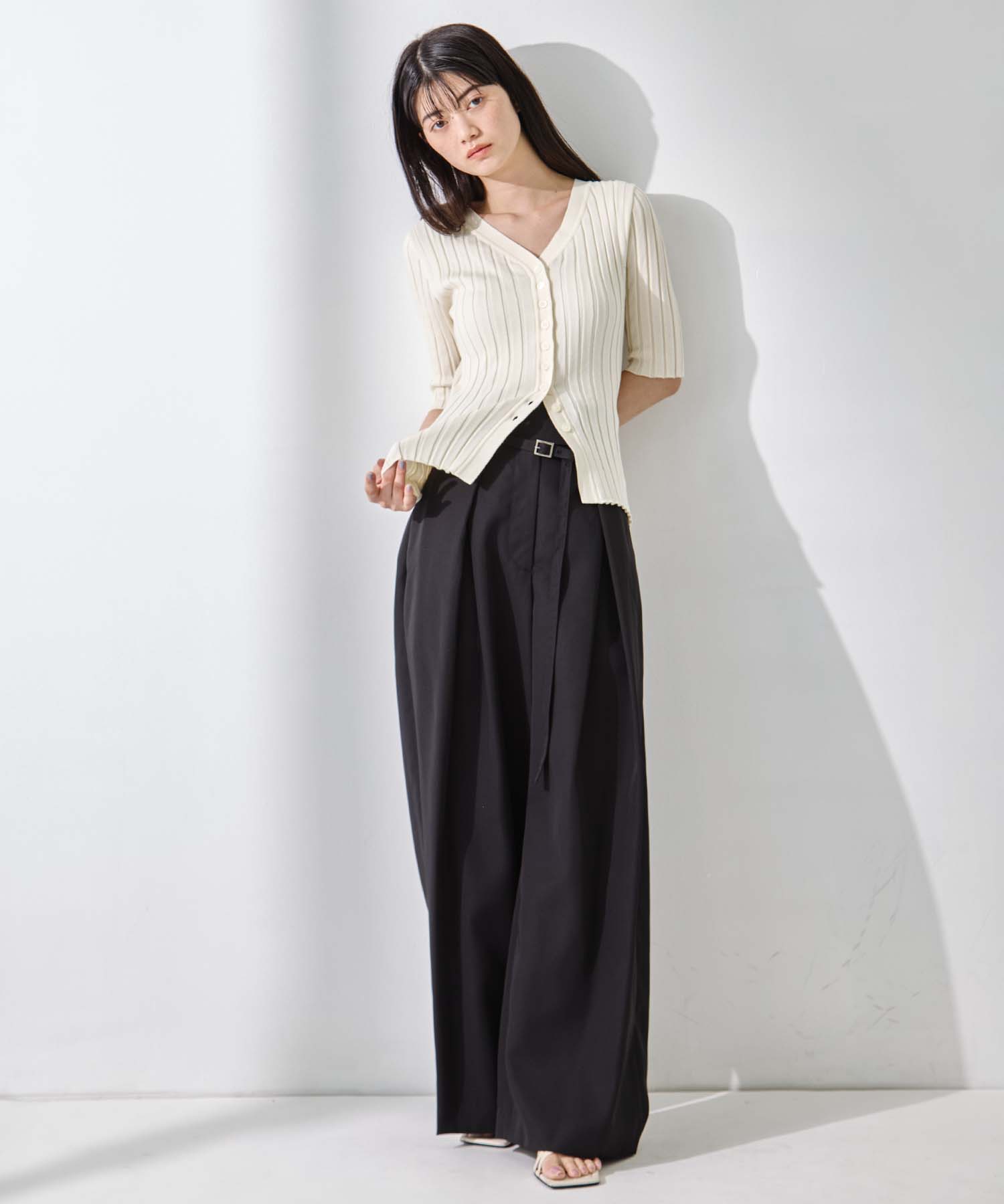 Silk Viscose Wide Rib Cardigan STUDIOUS