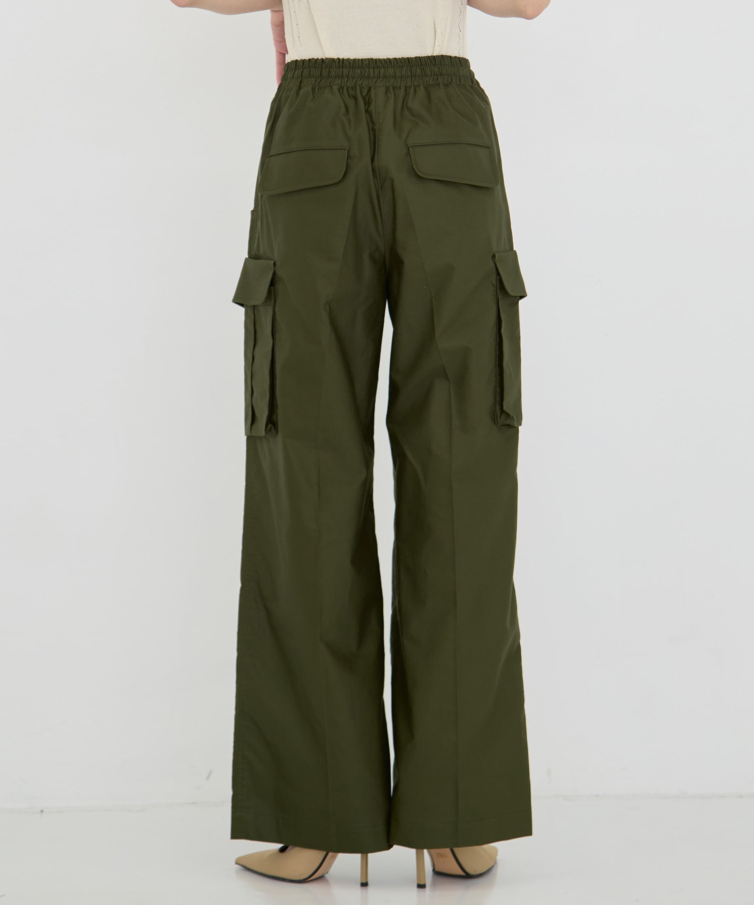 Cotton High Waisted Cargo Trousers Mame Kurogouchi