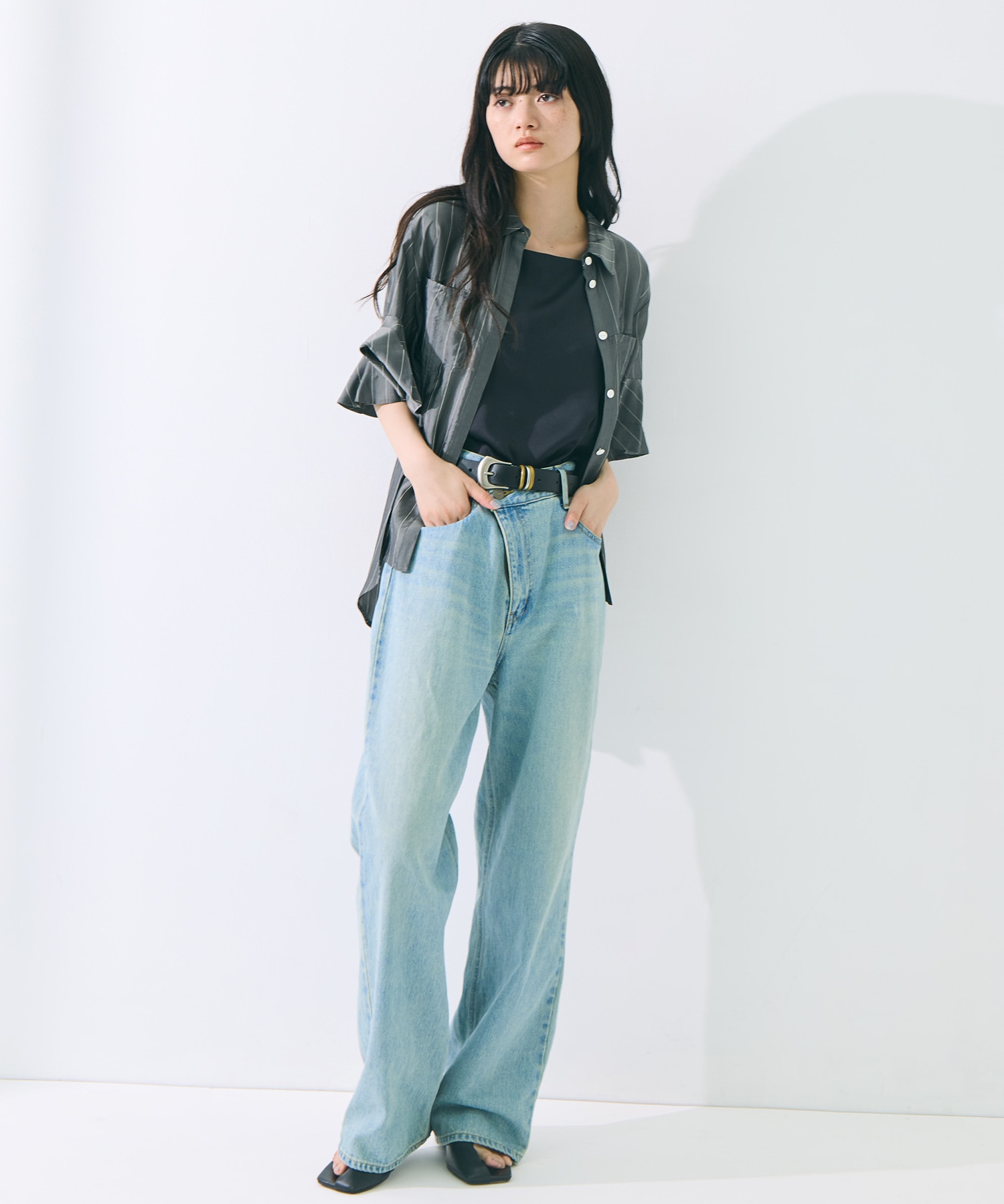 DOUBLE WAIST DENIM PANTS STUDIOUS