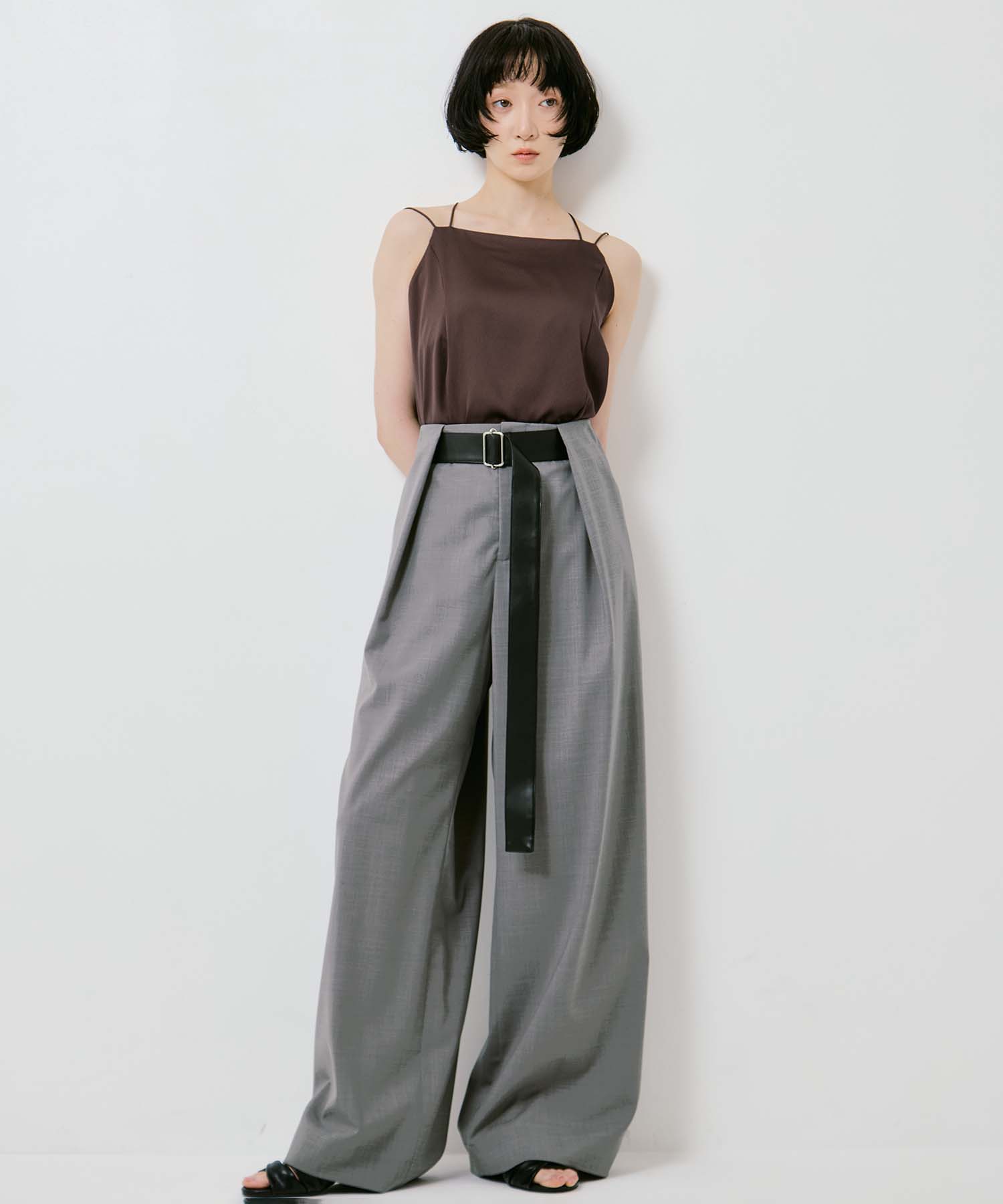 Summer Wool Belted Trousers STUDIOUS