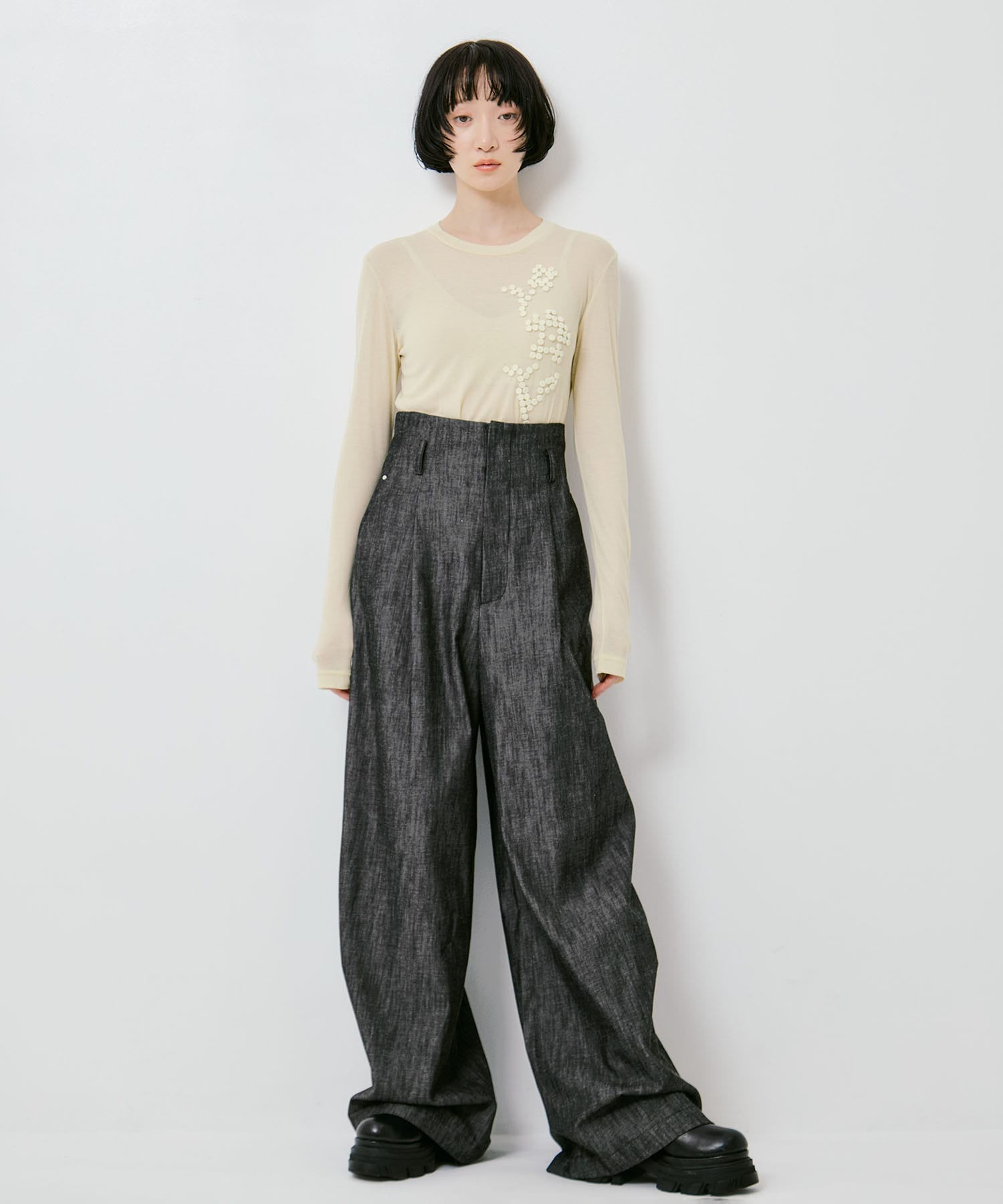 DENIM WIDE PANTS IHNN