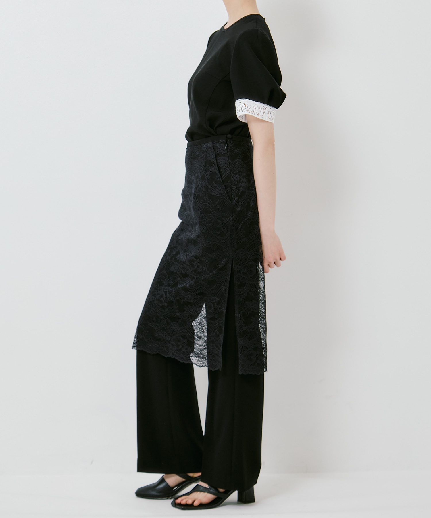 Raschel Lace Layered Trousers Mame Kurogouchi