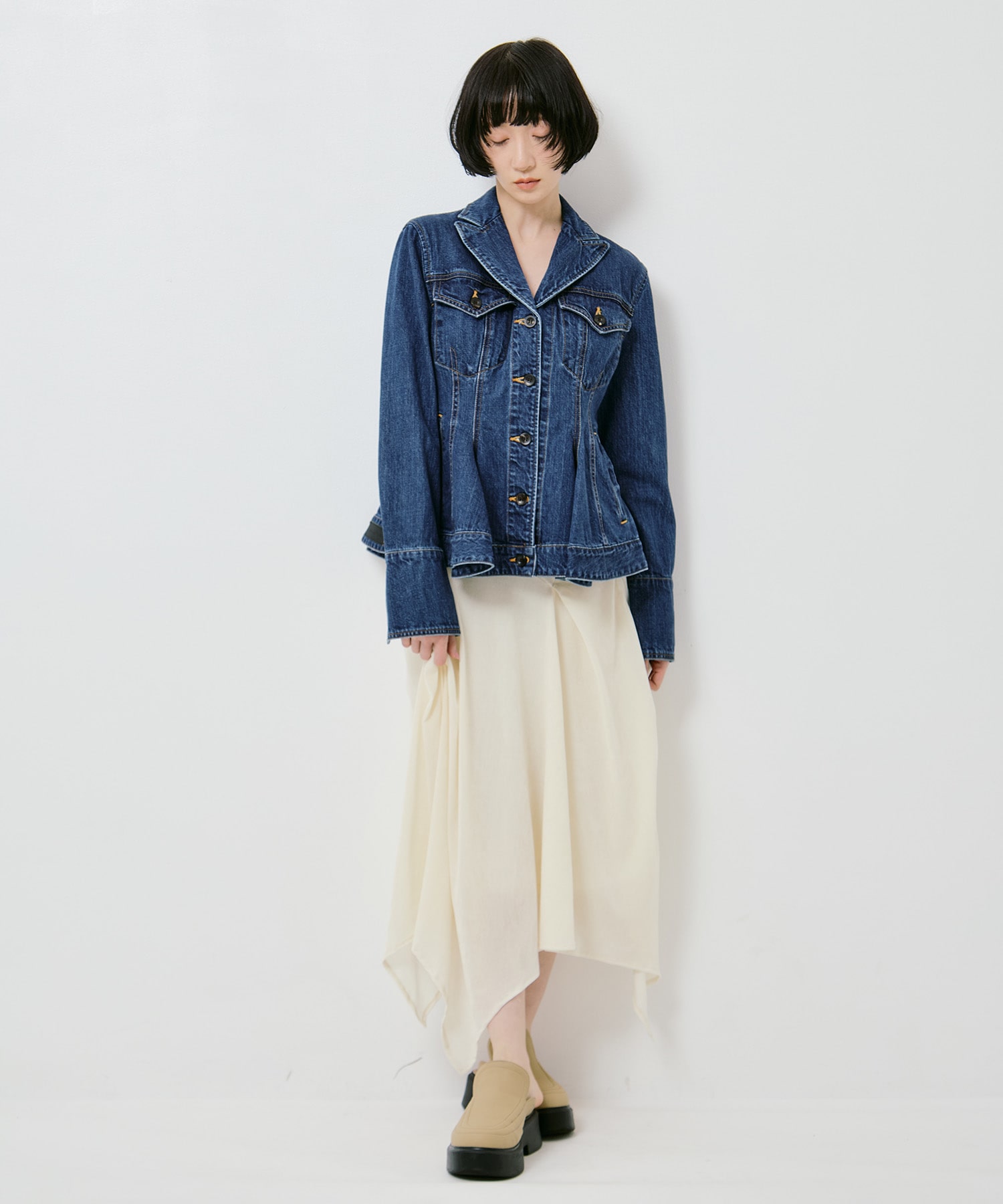 VELVET TULLE GATHERED SKIRT FETICO