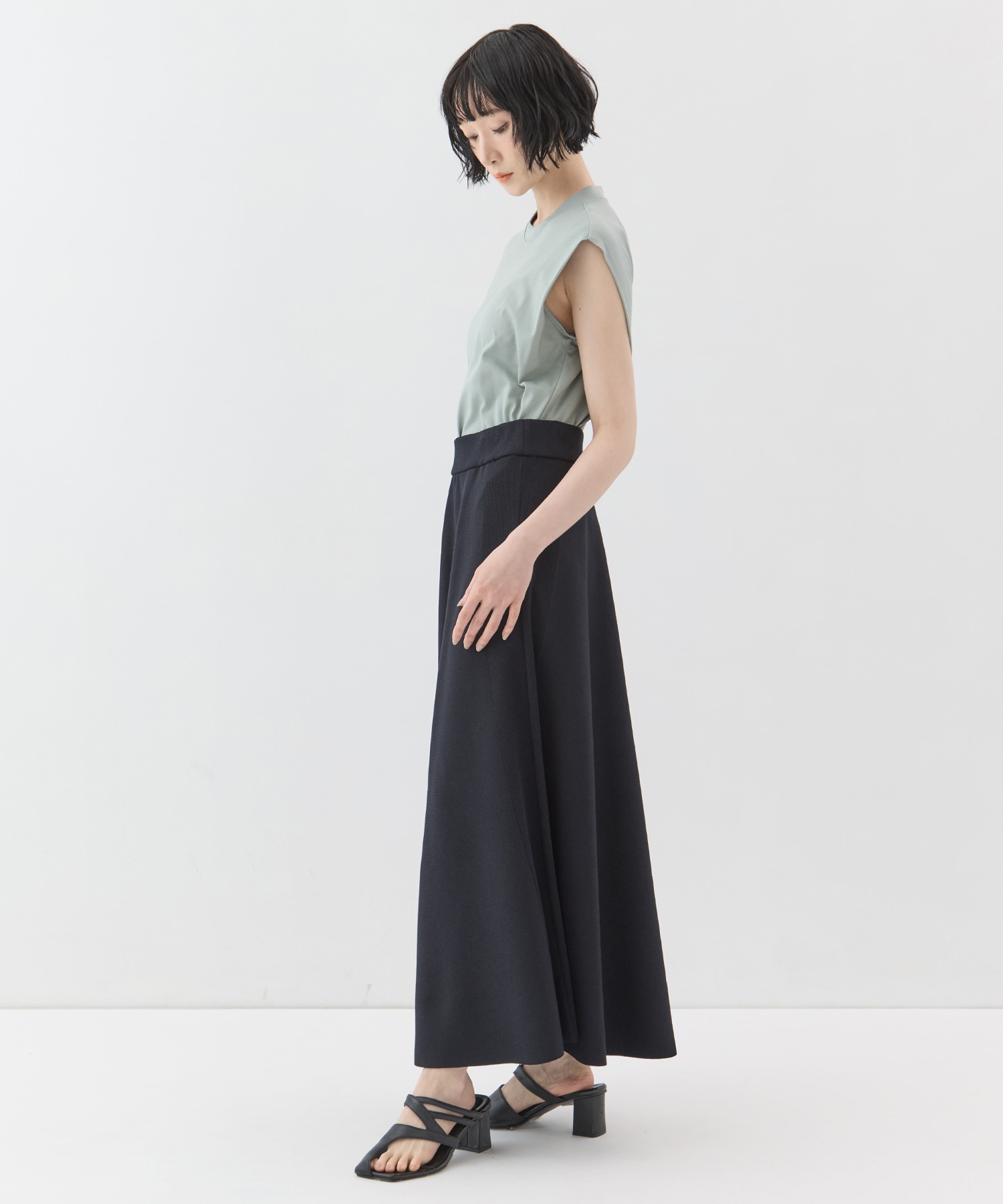 別注knit long flare skirt WRAPINKNOT