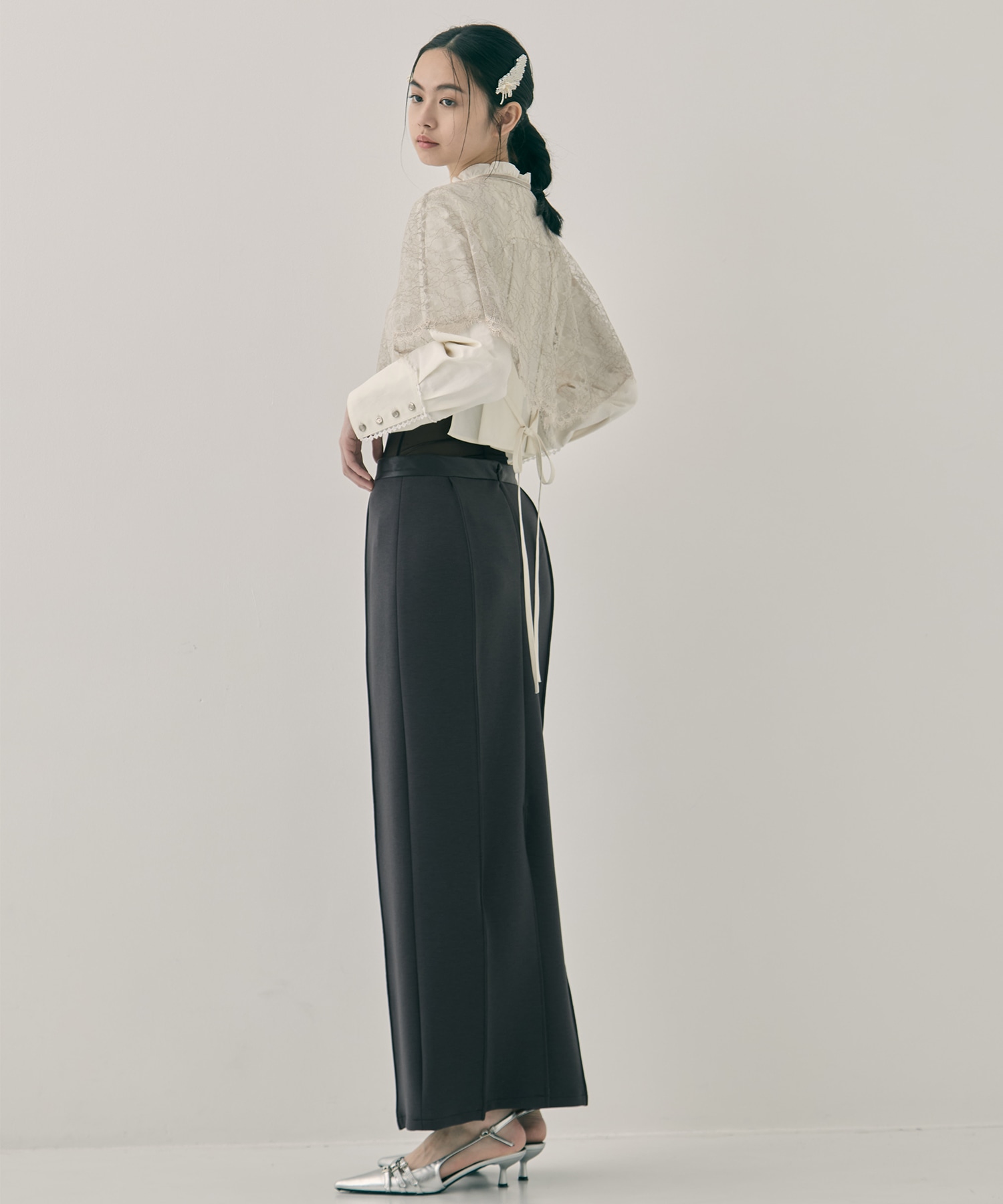 flower lace velvet ribbon cape tanakadaisuke
