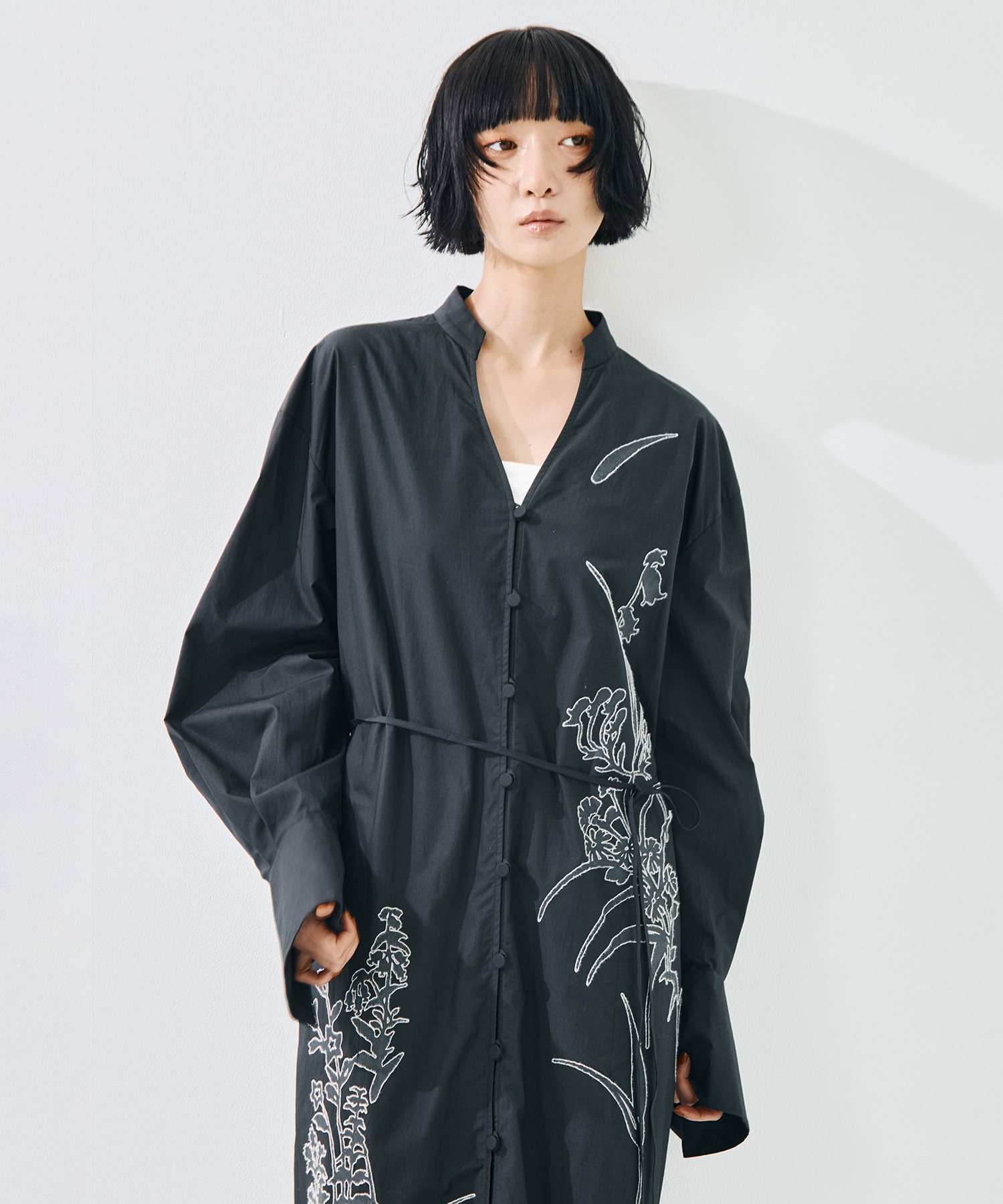 Washi Print Shirt Dress Mame Kurogouchi