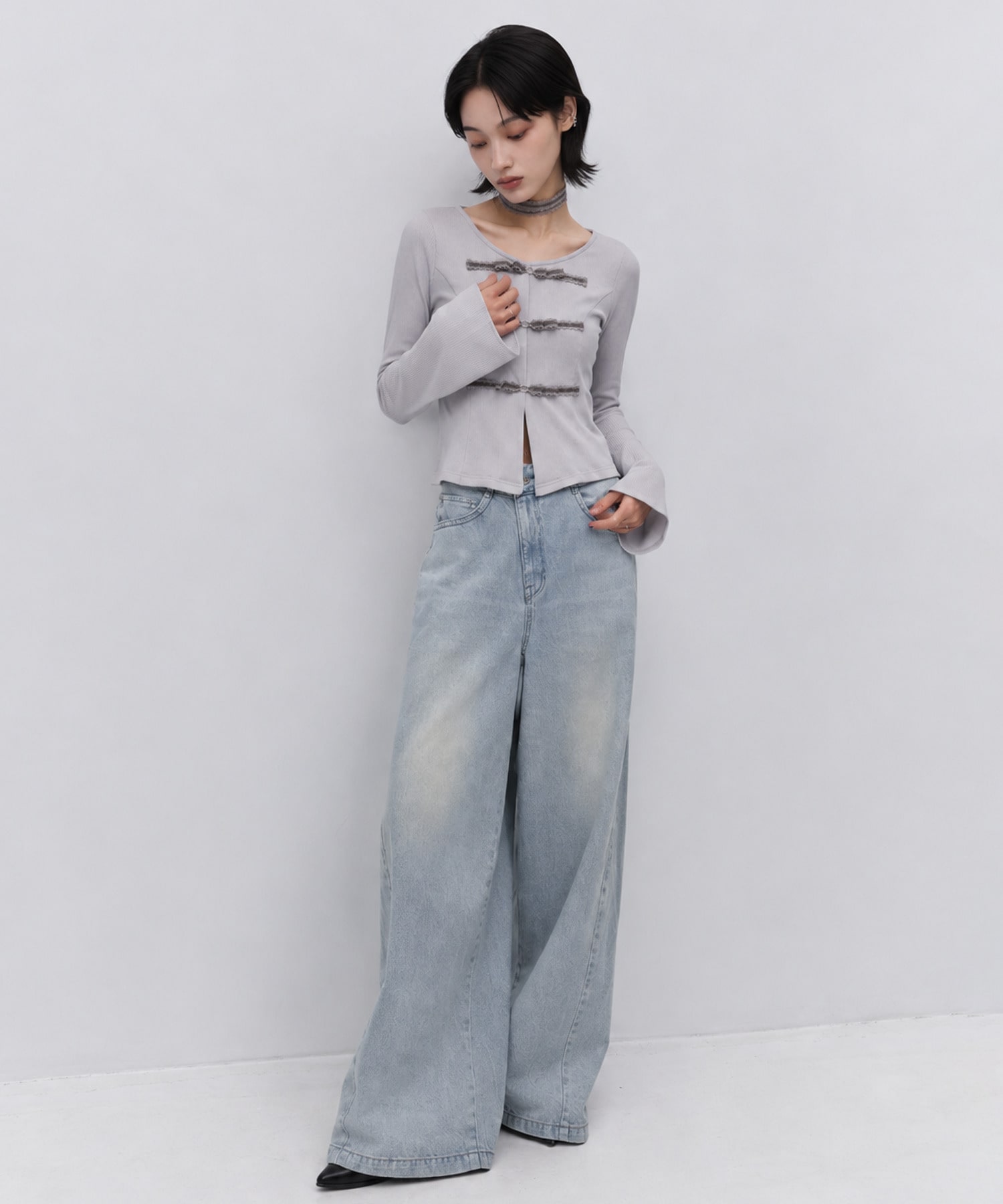別注 choker ribbon cardigan tanakadaisuke