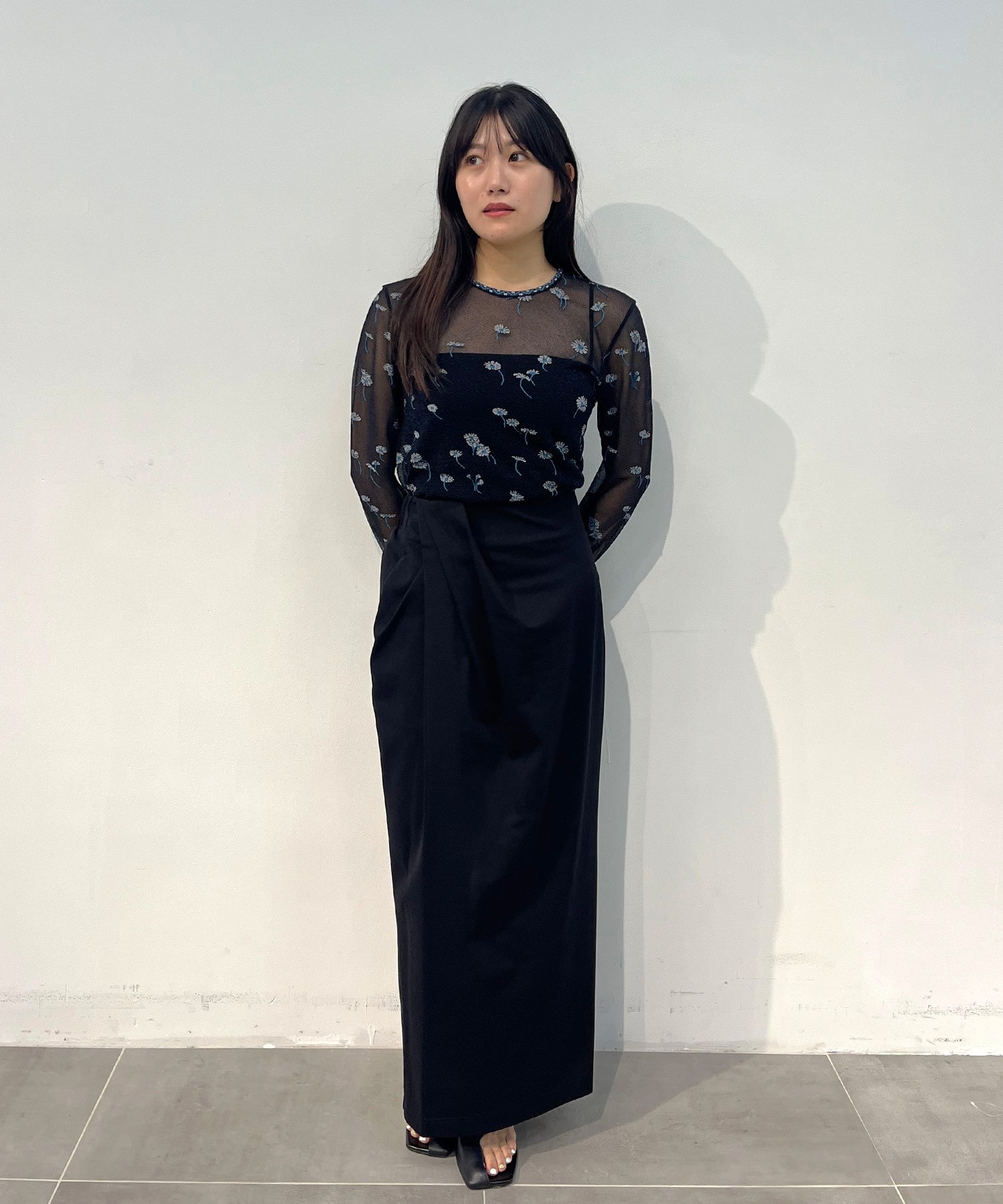 Cotton Jersey Asymmetric Skirt Mame Kurogouchi