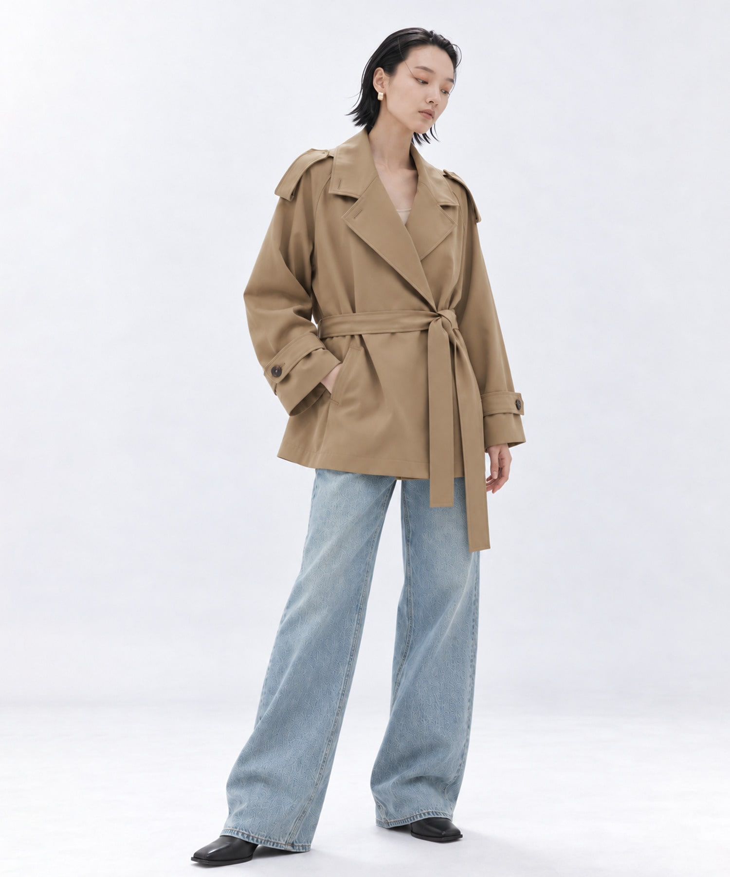 Belted Short Trench Coat STUDIOUS