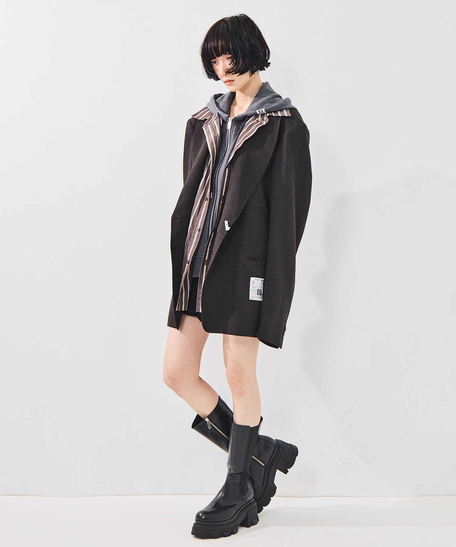 THREE LAYERED HOUNDSTOOTH JACKET Maison MIHARA YASUHIRO