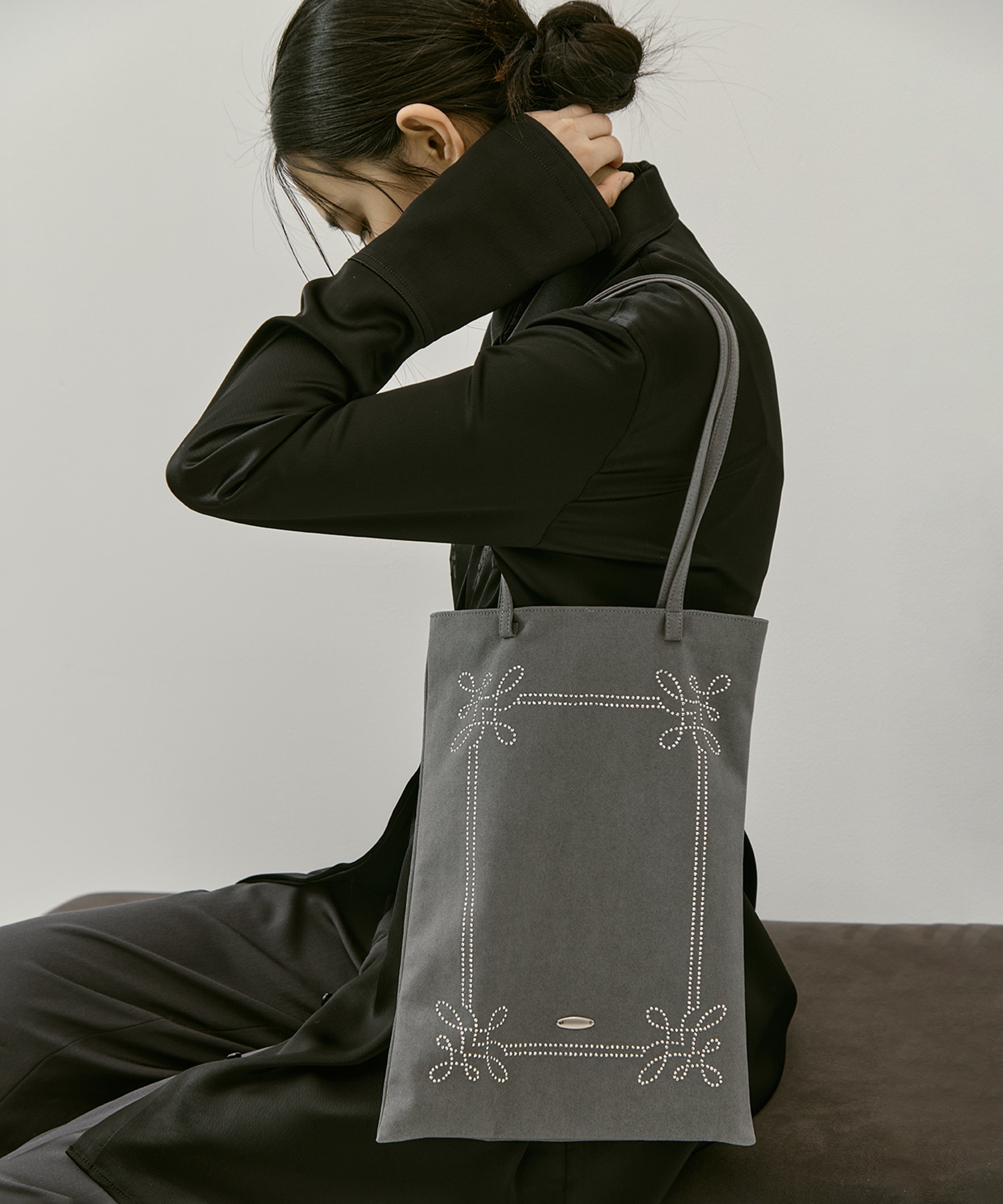 rhinestone frame tote bag tanakadaisuke