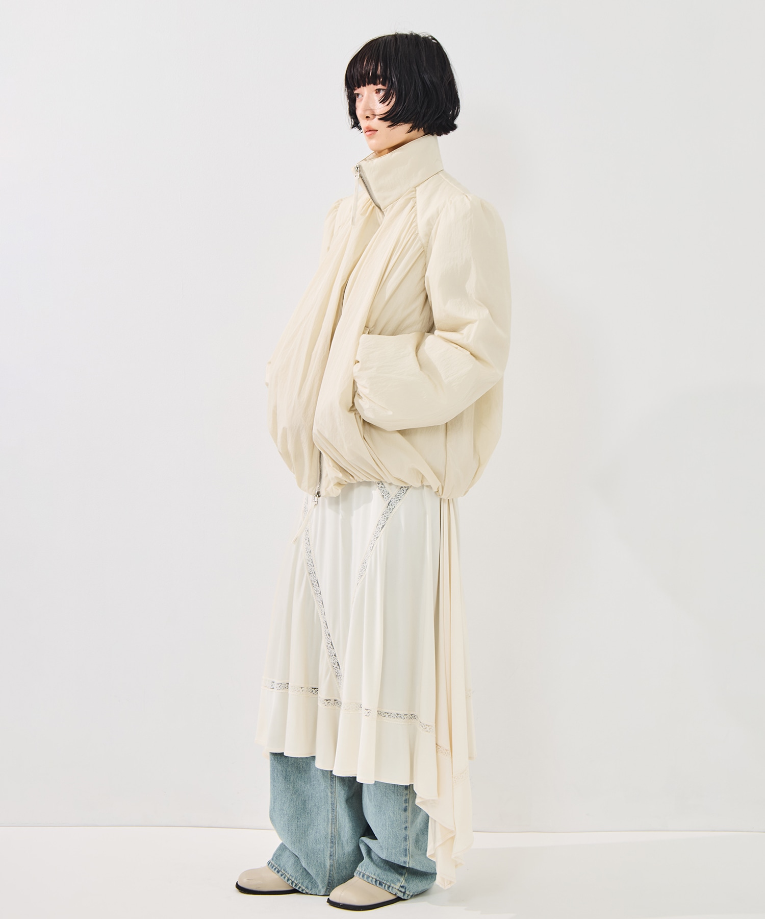 GATHERED PADDED BLOUSON FETICO