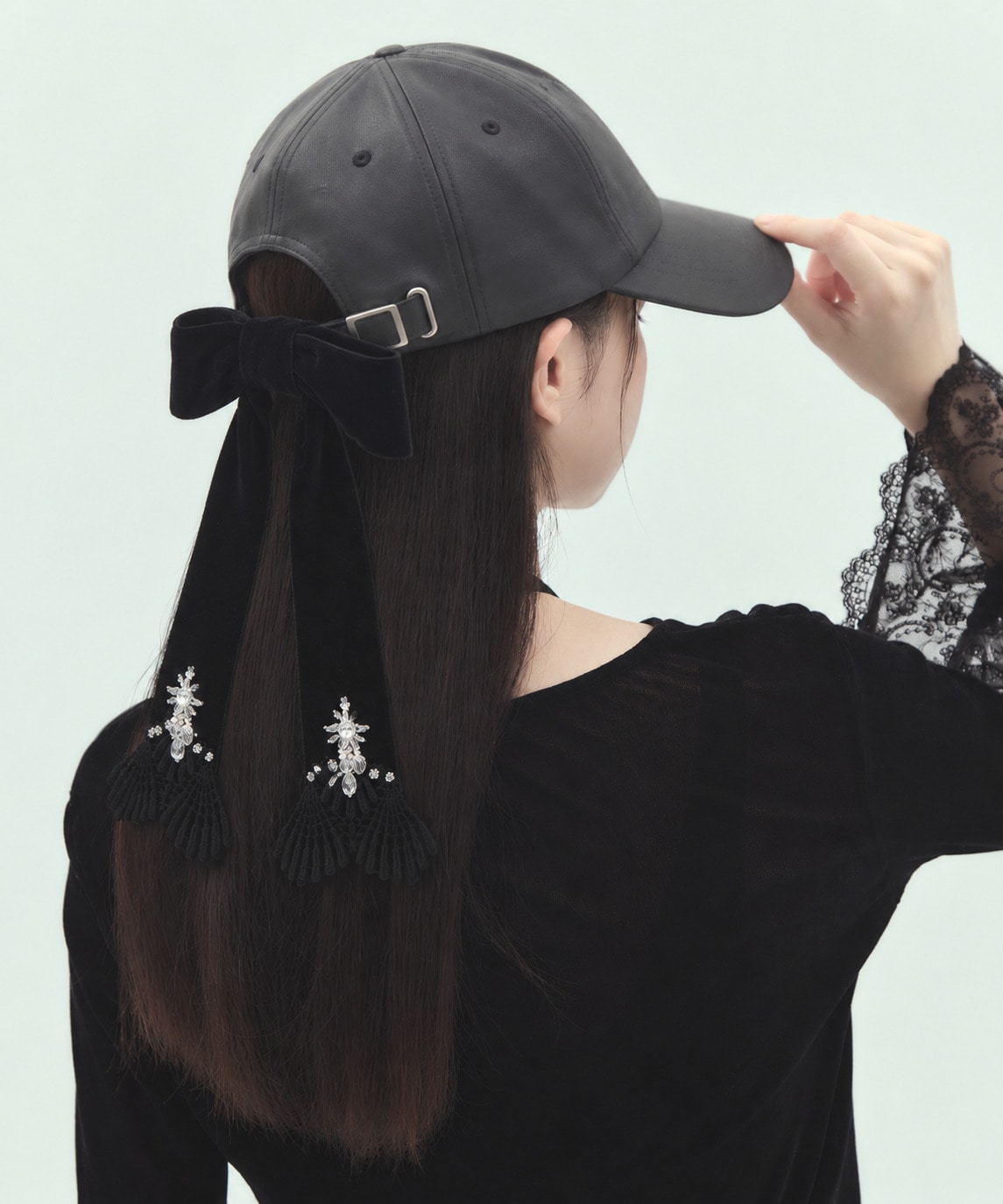 別注leather ribbon cap tanakadaisuke