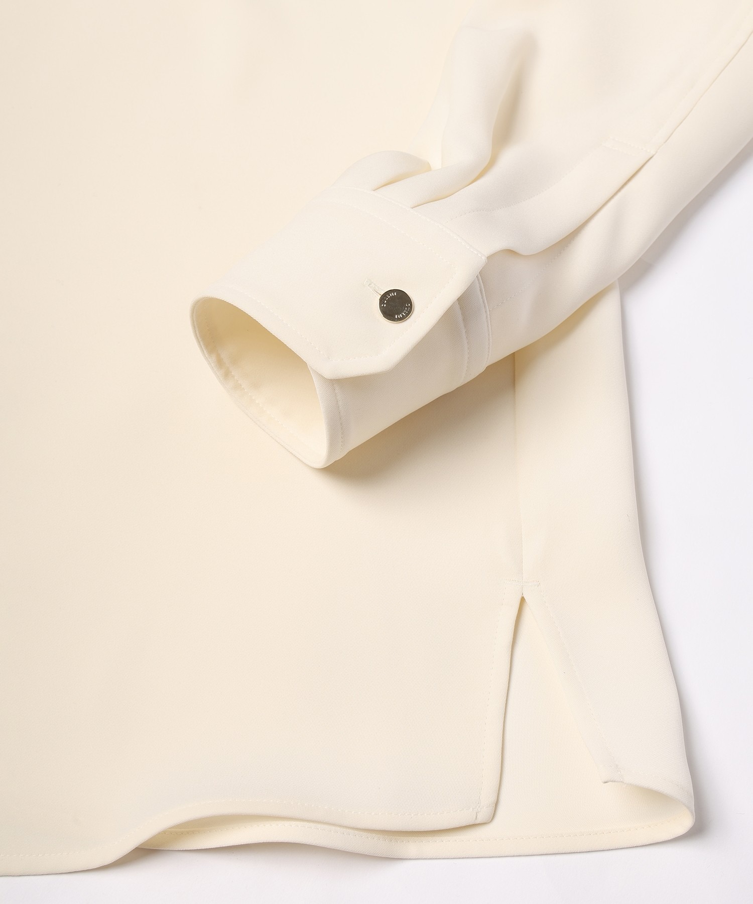 Double Satin Minimal Chin Tab Long Sleeve Shirt CULLNI