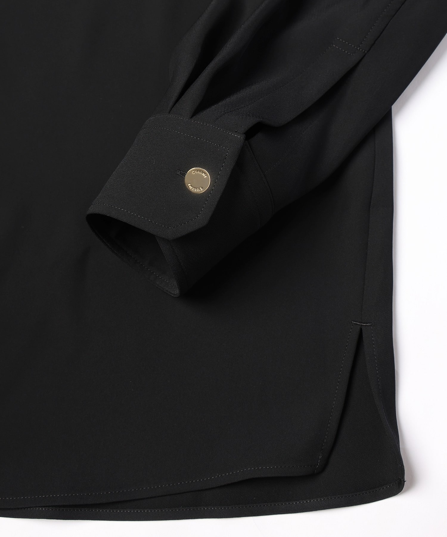 Double Satin Minimal Chin Tab Long Sleeve Shirt CULLNI