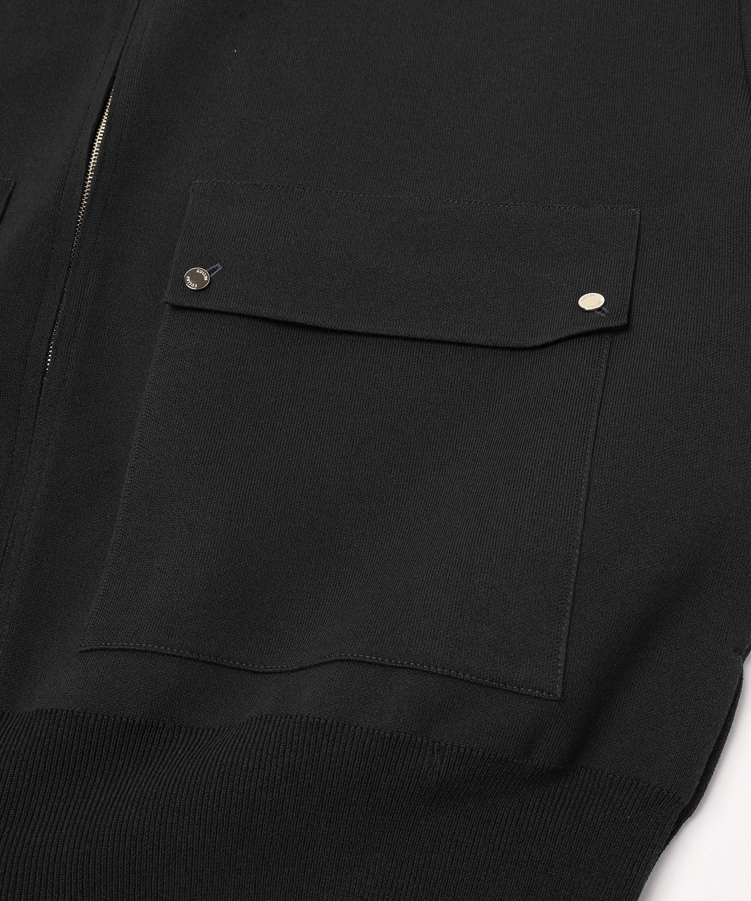 Organic Cotton Smooth Knit Big Pocket Zip Jacket CULLNI