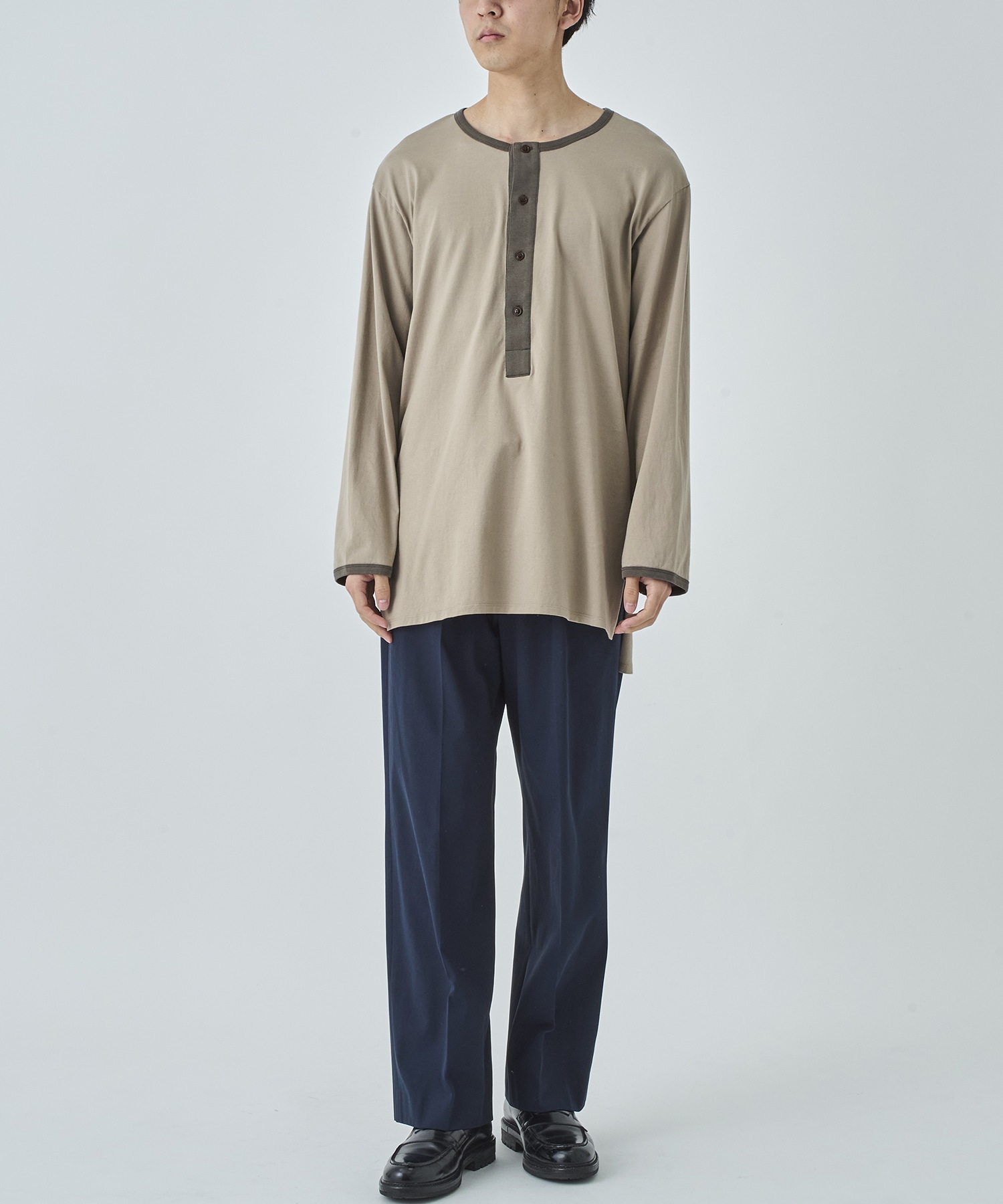 Henley Neck Long Sleeve Shirt MATSUFUJI