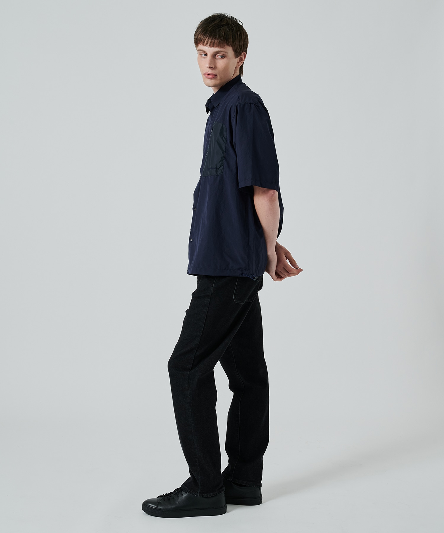 〈別注〉 DRAW CORD S/S POCKET SHIRTS White Mountaineering