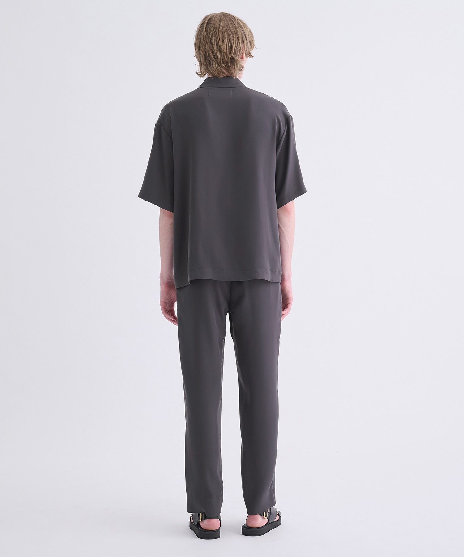 Dry Double Satin 1Tuck Pant with Long Belt CULLNI