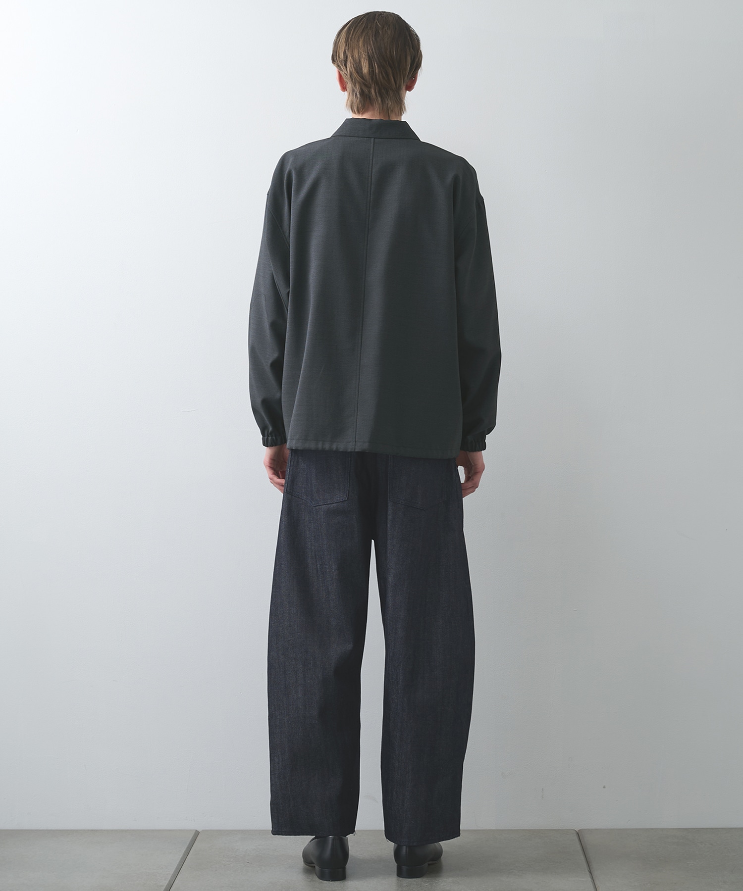 Deep tuck wide denim pants STILL BY HAND
