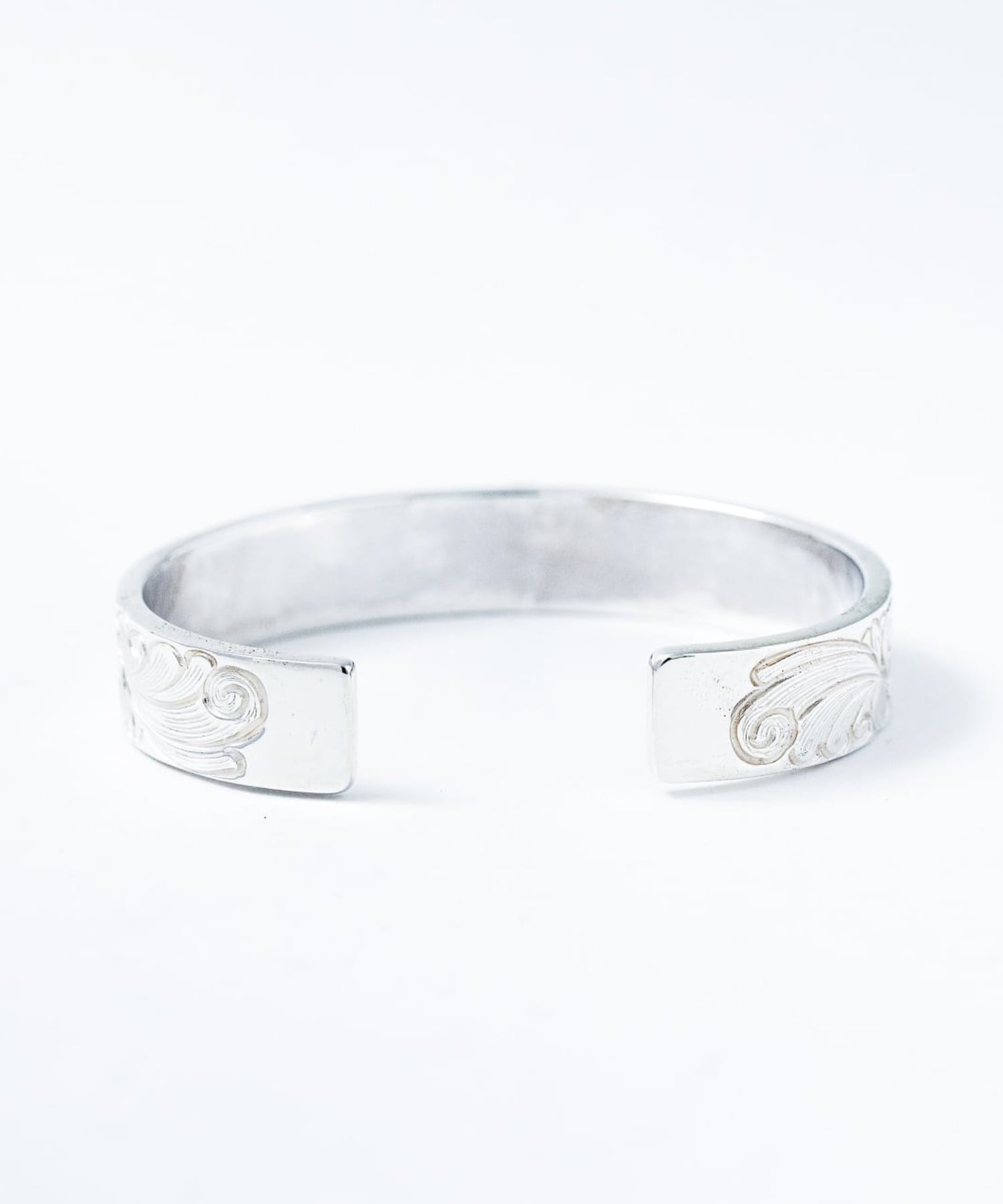 BN-075 平打ち12mm Arabesque bangle K18 Morgan Eagle WAKAN SILVER SMITH