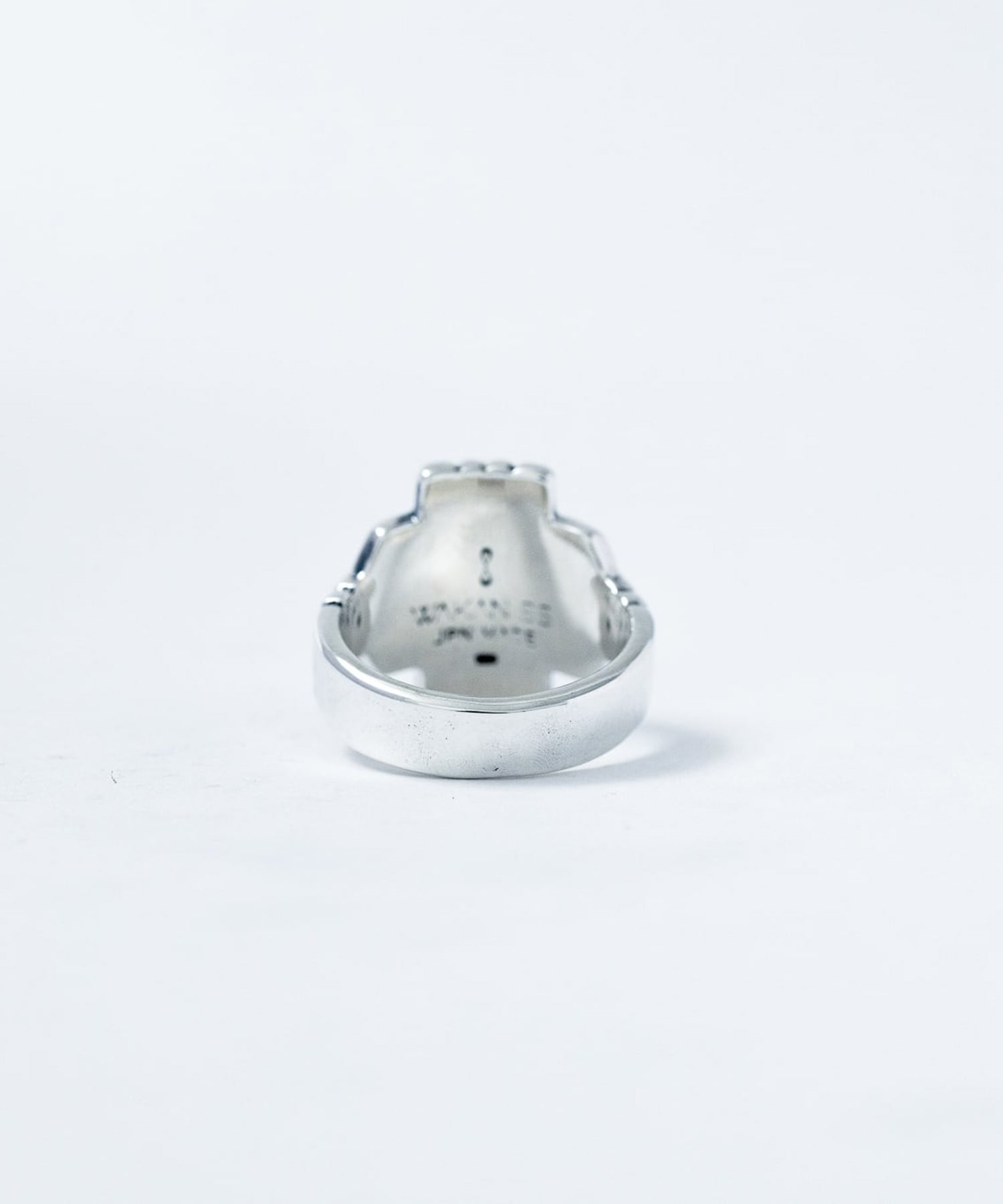 R-077 K10 コーラル付き Brick ring【Rectangle】 WAKAN SILVER SMITH