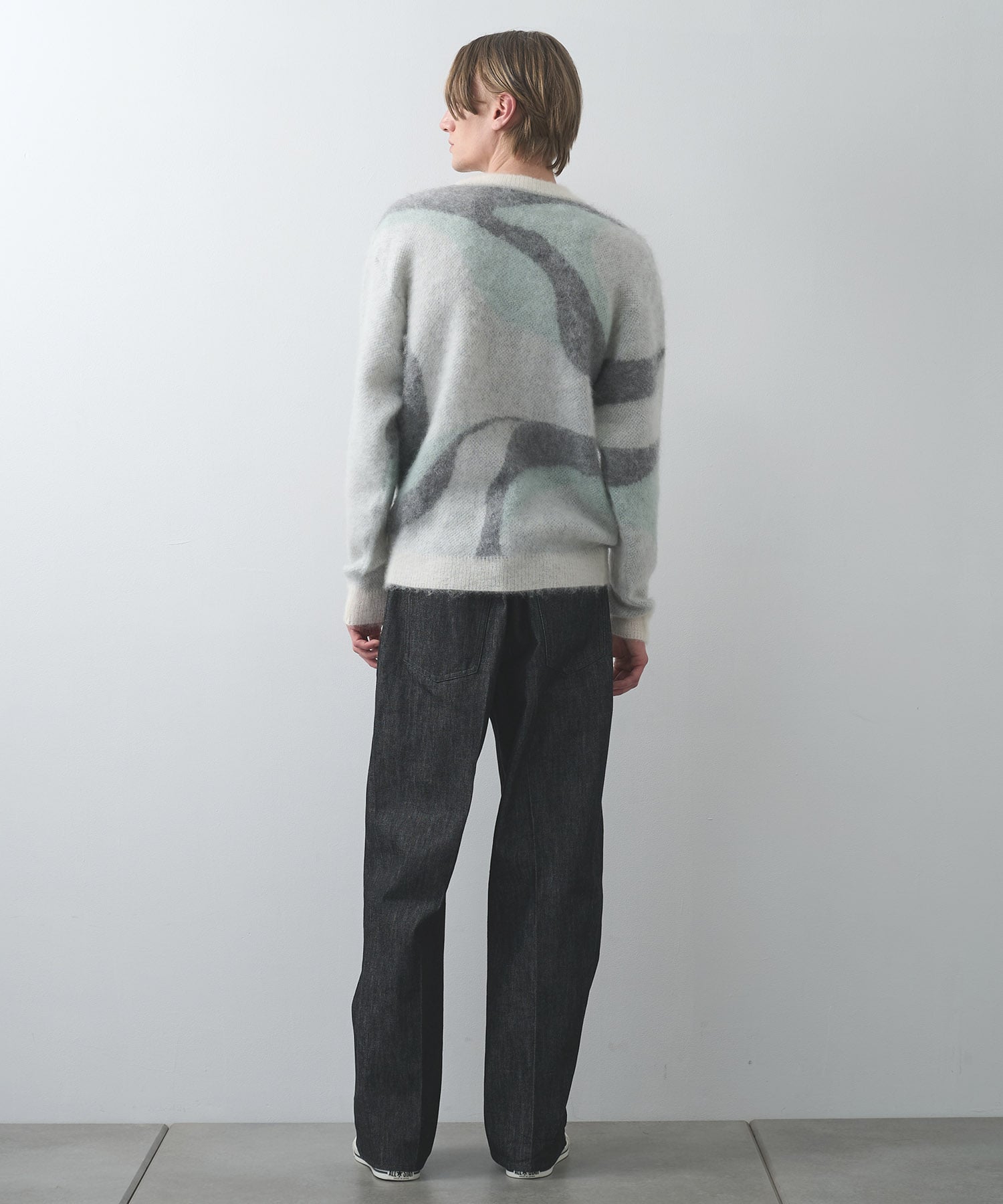 別注 Mohair Jacquard Crew Neck Knit WRAPINKNOT
