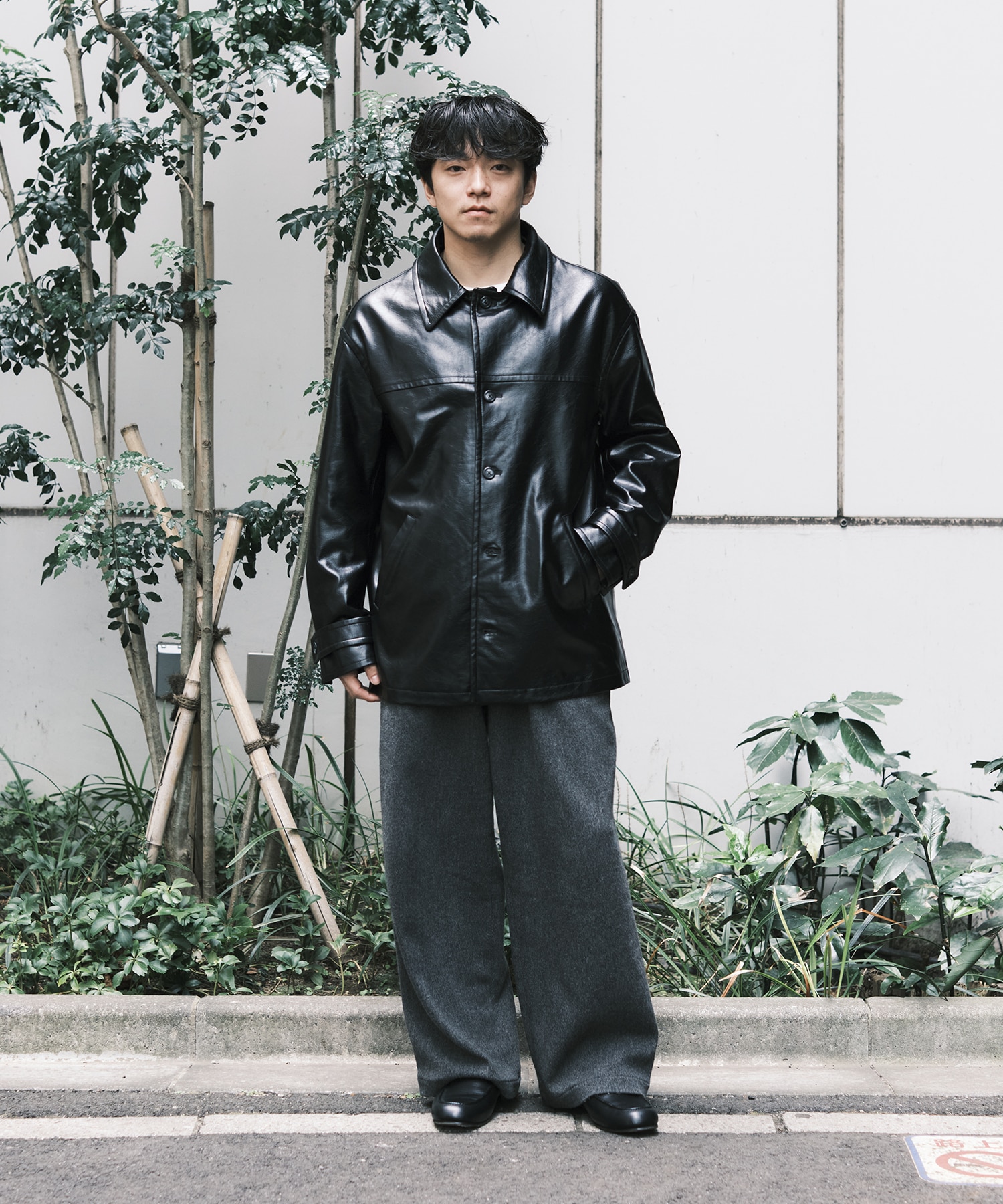 別注 VEGAN LEATHER CAR COAT JieDa