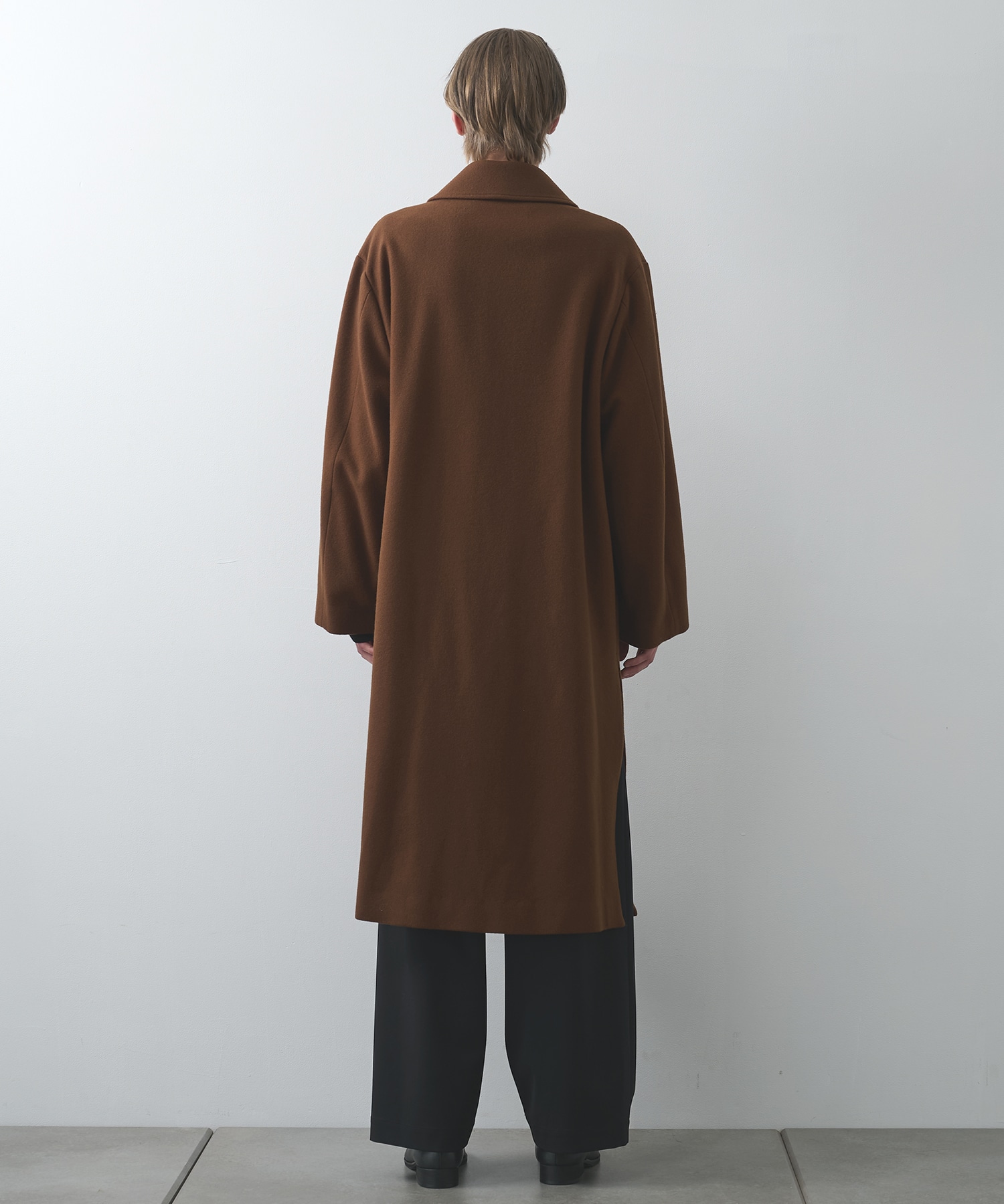 Lamb Wool Melton Layerd Long Coat CULLNI
